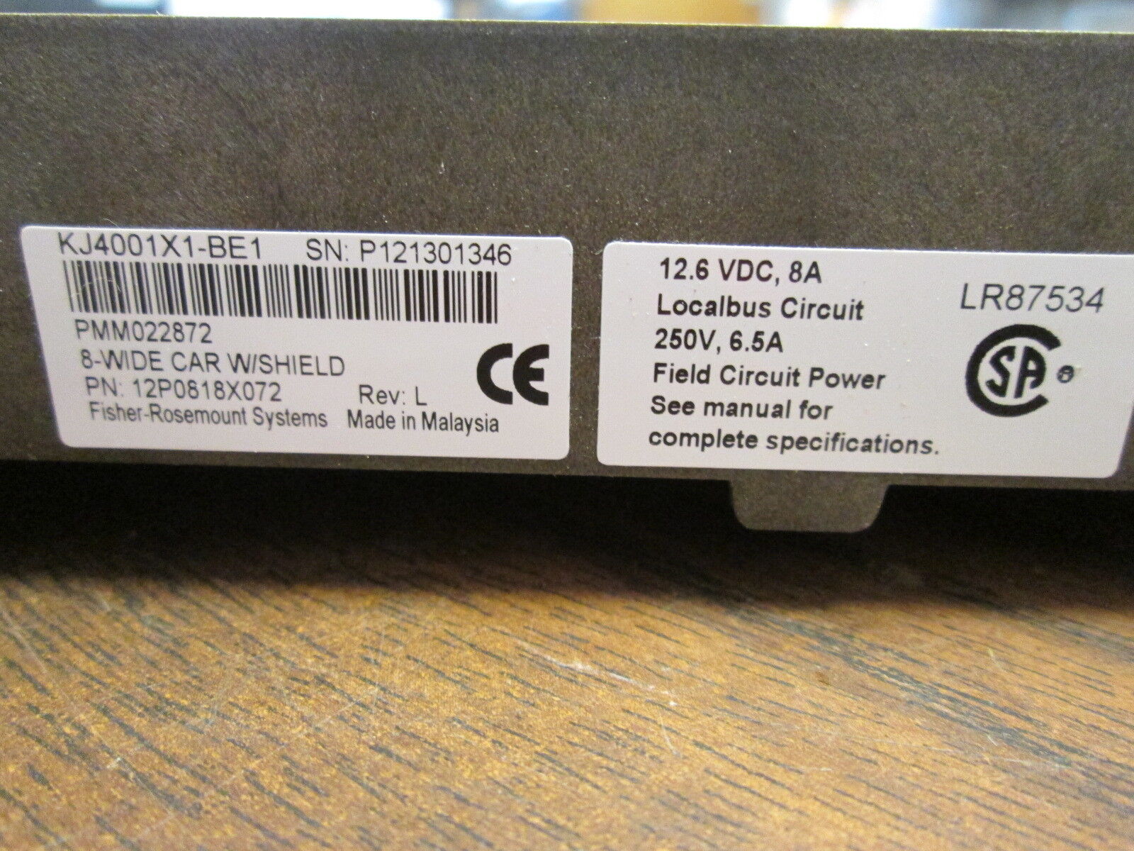 Emerson KJ4001X1-BE1 8-Wide Carrier 12P0818X072 Rev L Localbus: 12.6VDC 8A Used