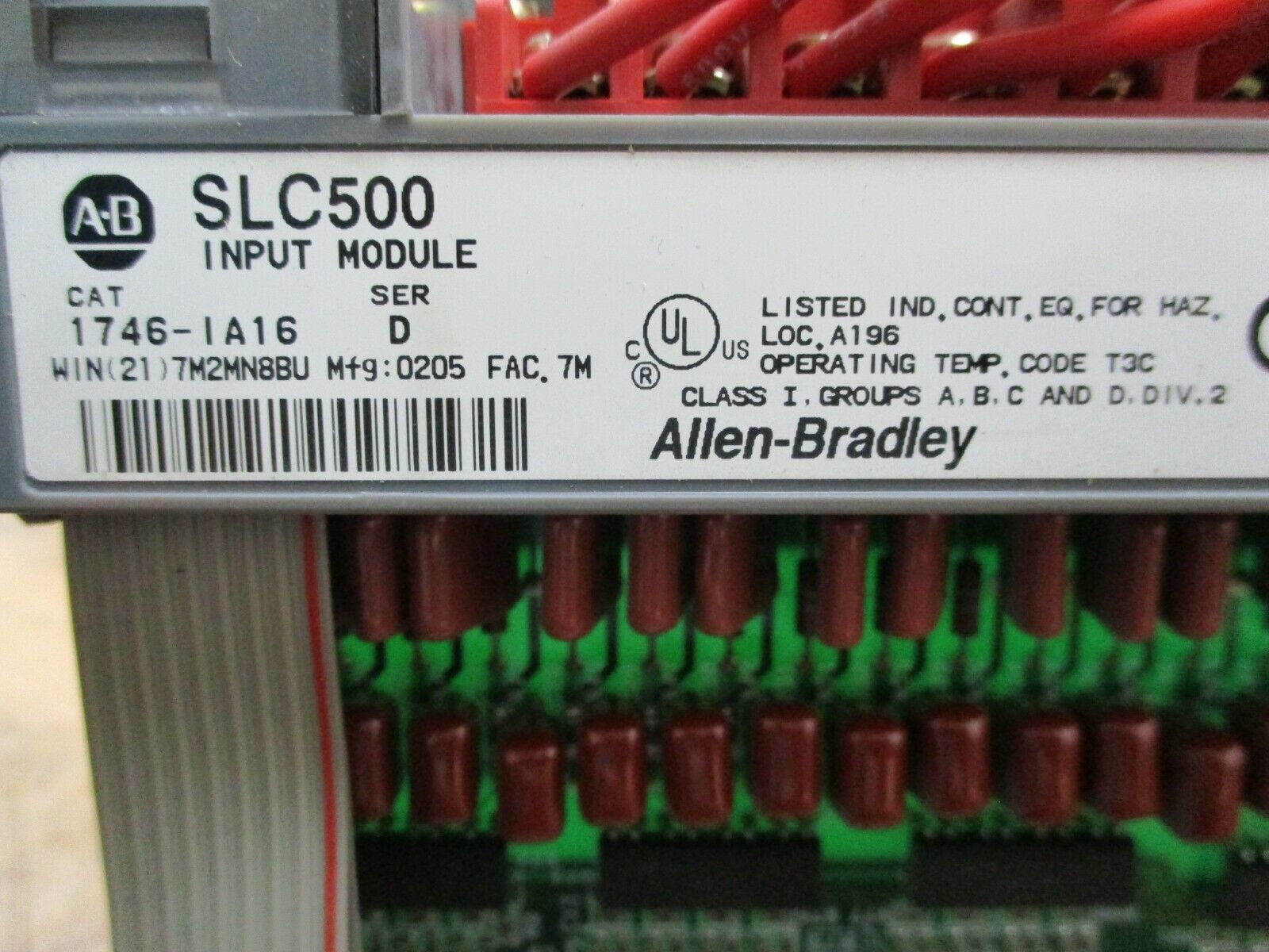Allen-Bradley SLC500 Input Module 1746-IA16 85-132VAC 50/60Hz Ser. D Used