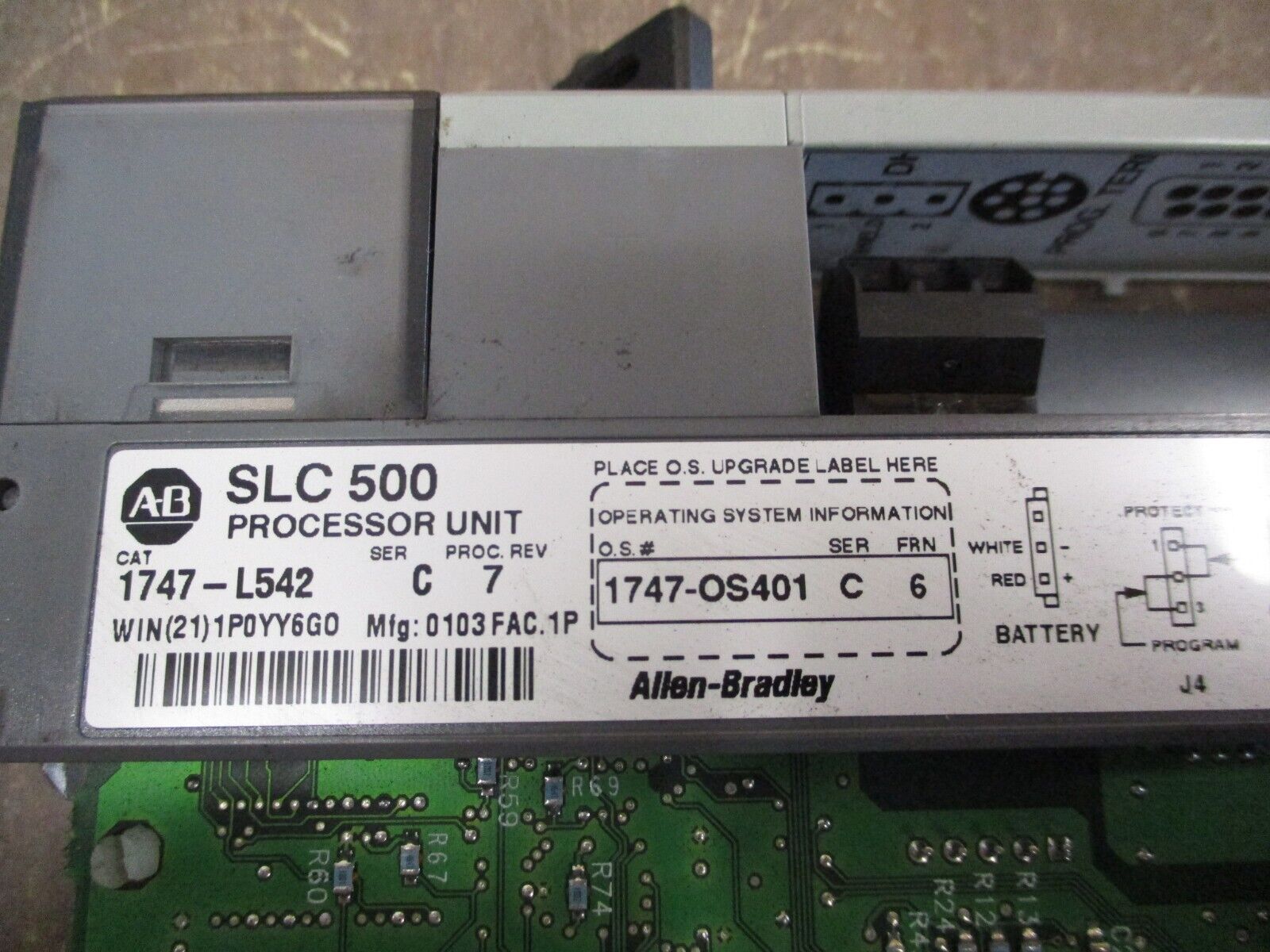 Allen-Bradley SLC 500 Processor Unit 1747-L542 Ser. C Proc. Rev. 7 Used