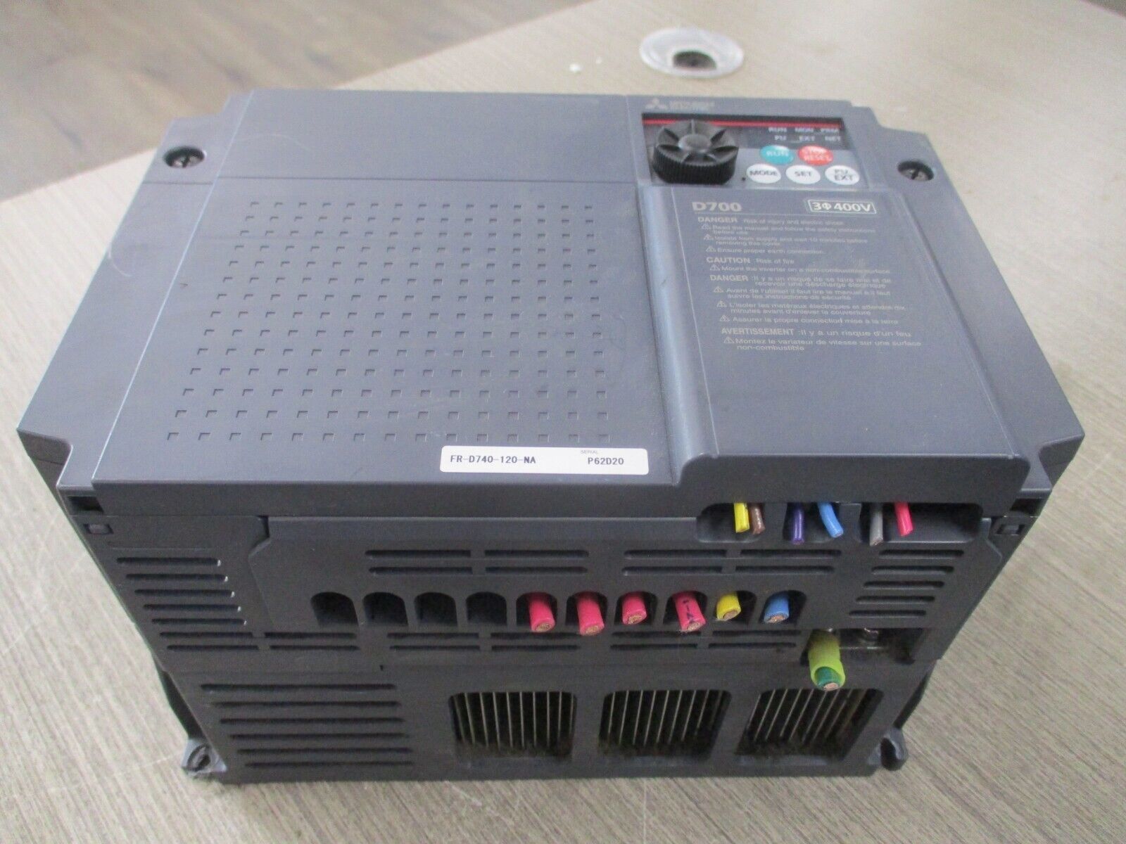 Mitsubishi D700 AC Drive FR-D740-120-NA 7.5 HP 3Ph Input: Output: Used
