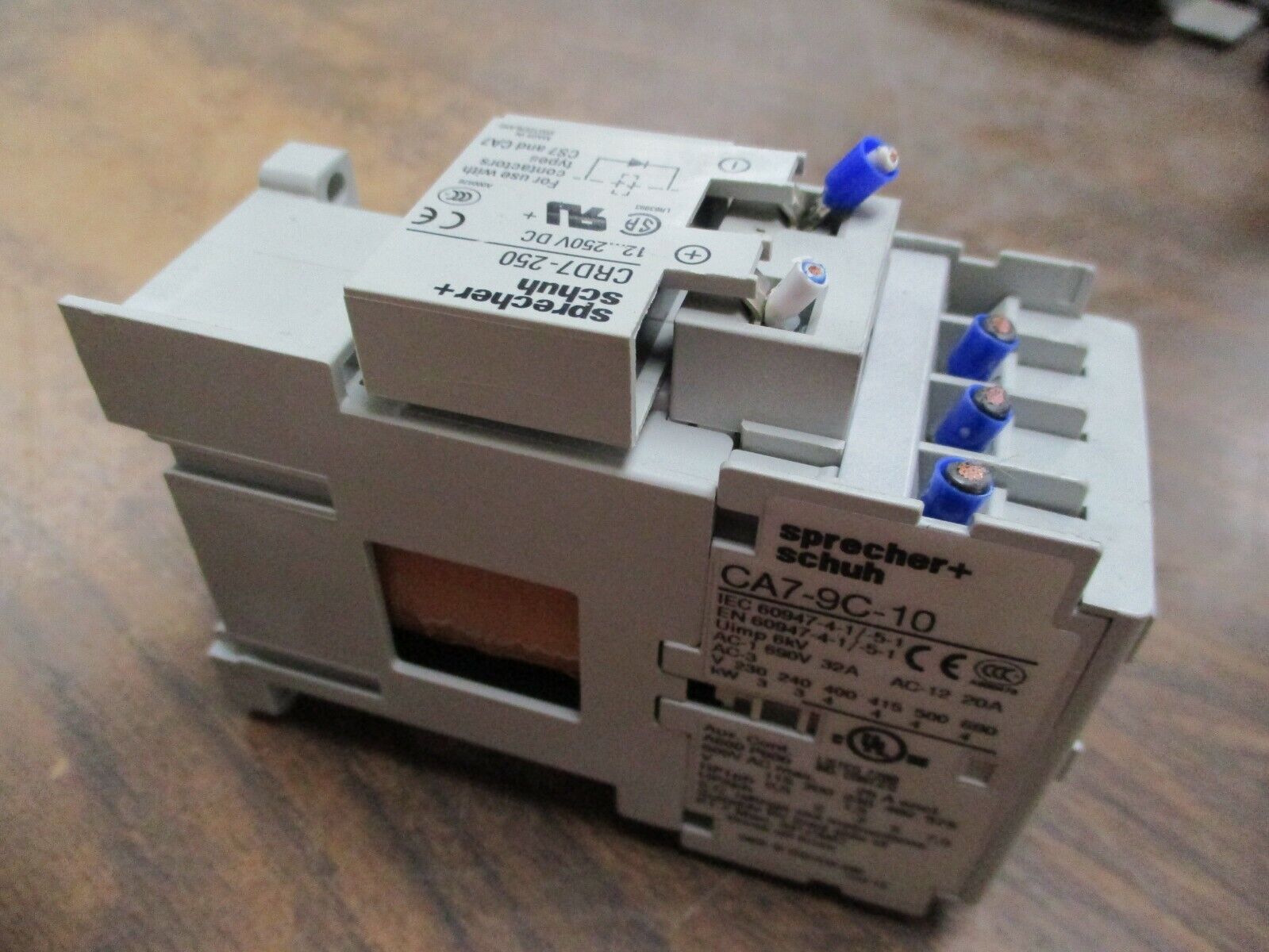 Sprecher+Schuh Contactor CA7-9C-10 24VDC Coil 25A 600V w/ Surge Suppressor Used