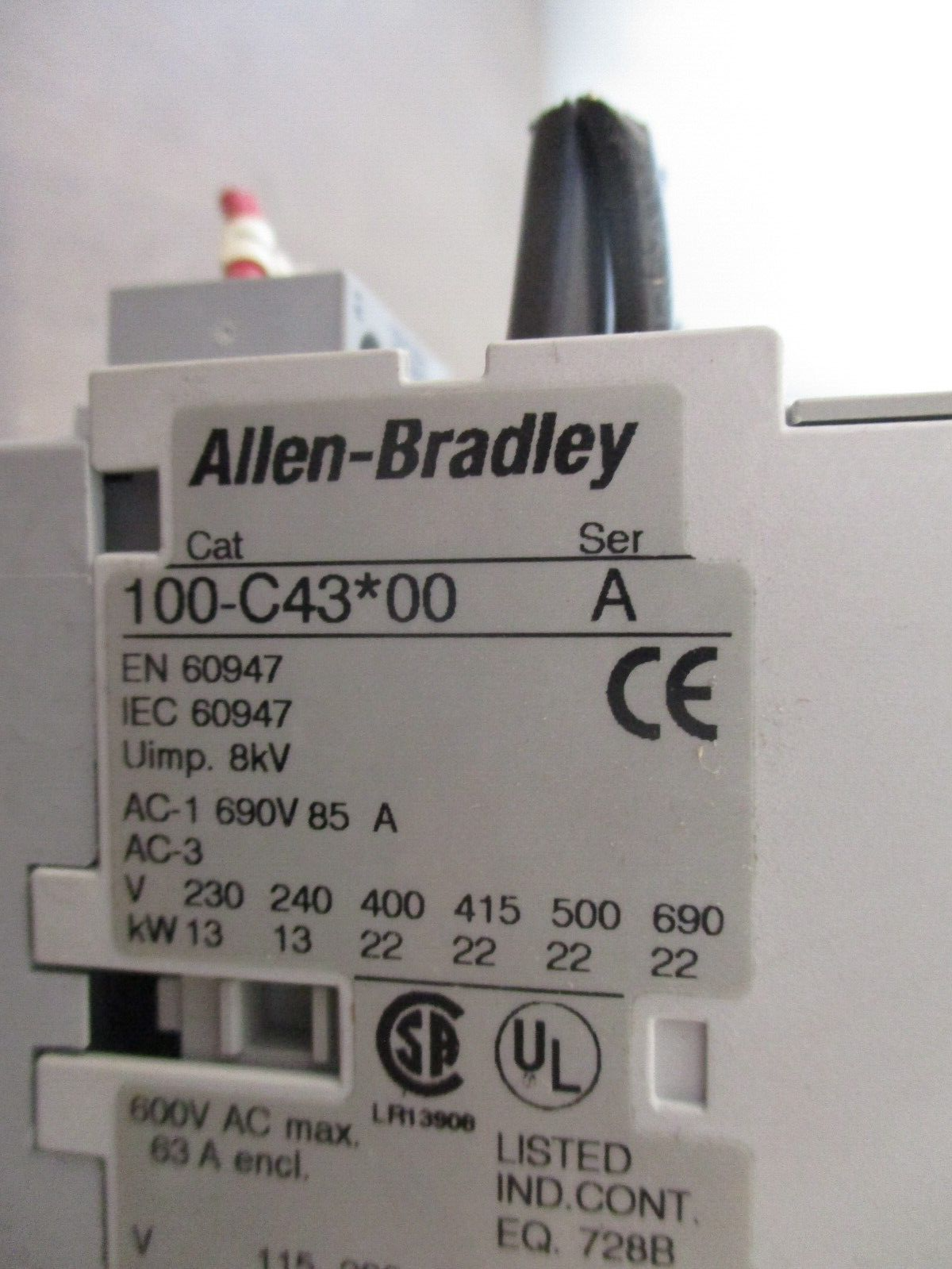Allen-Bradley Starter 100-C43*00/193-EA2JD 120V Coil Trip: 14-45A Used