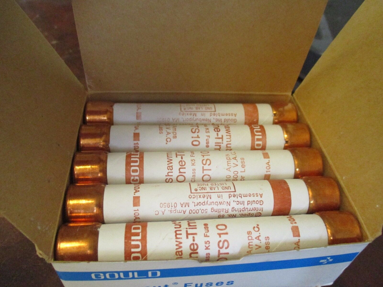 Gould Shawmut Class k5 Fuse 0TS10 600V 10A "Box of 10" New Surplus