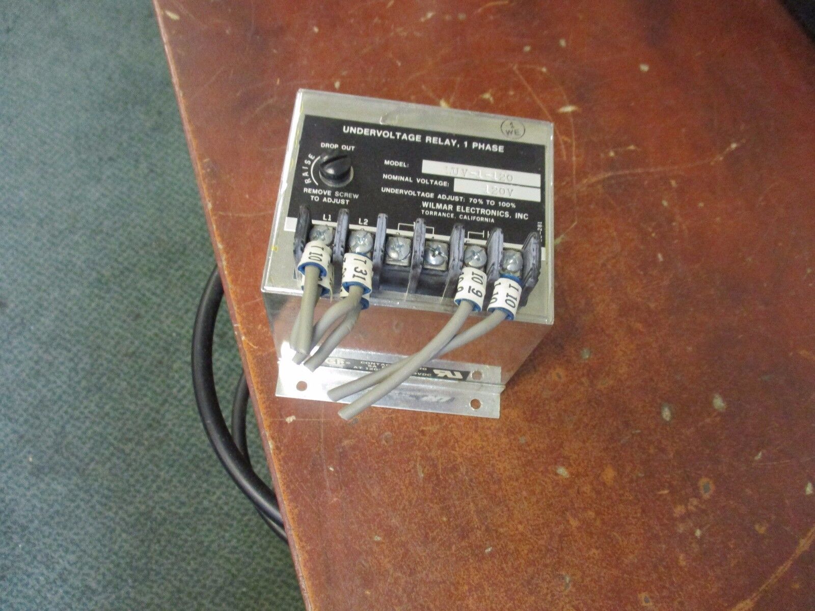 Wilmar Electronics Undervoltage Relay WUV-1-120 120V Range: 70%-100% Used