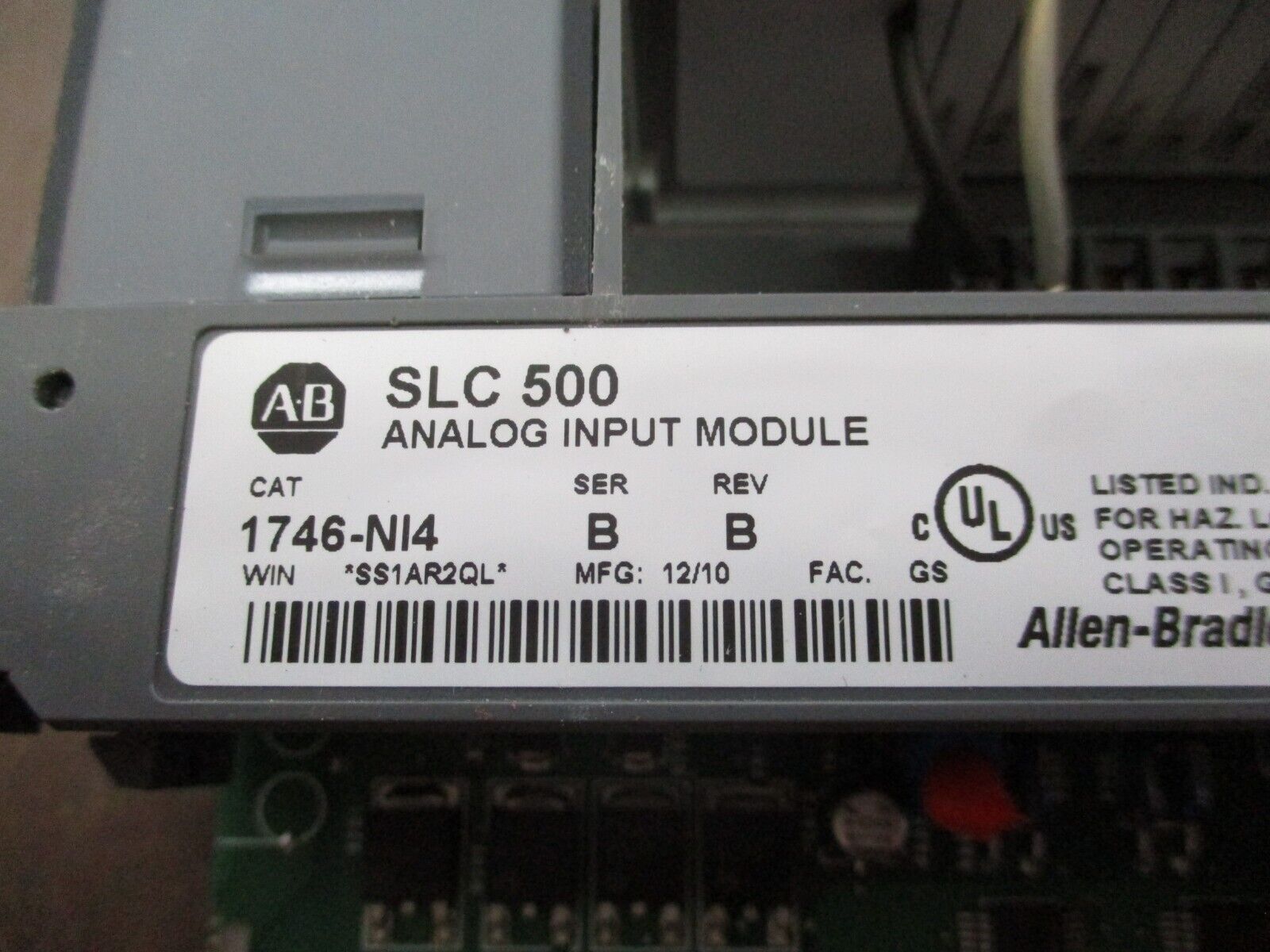 Allen-Bradley SLC 500 Analog Input Module 1746-NI4 Ser. B Rev. B Used
