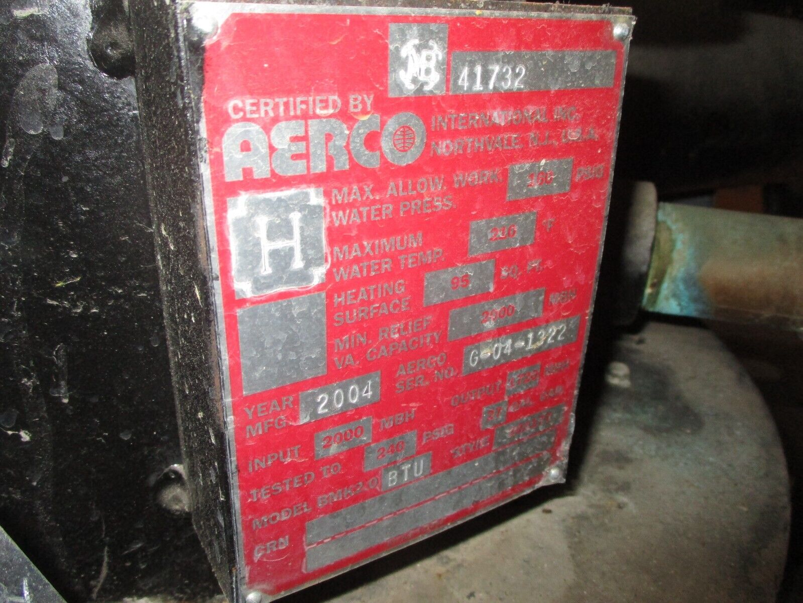 Aerco Benchmark 2.0 Boiler BMK2.0 BTU 2000MBH Input 1720MBH Output 27-Gallon