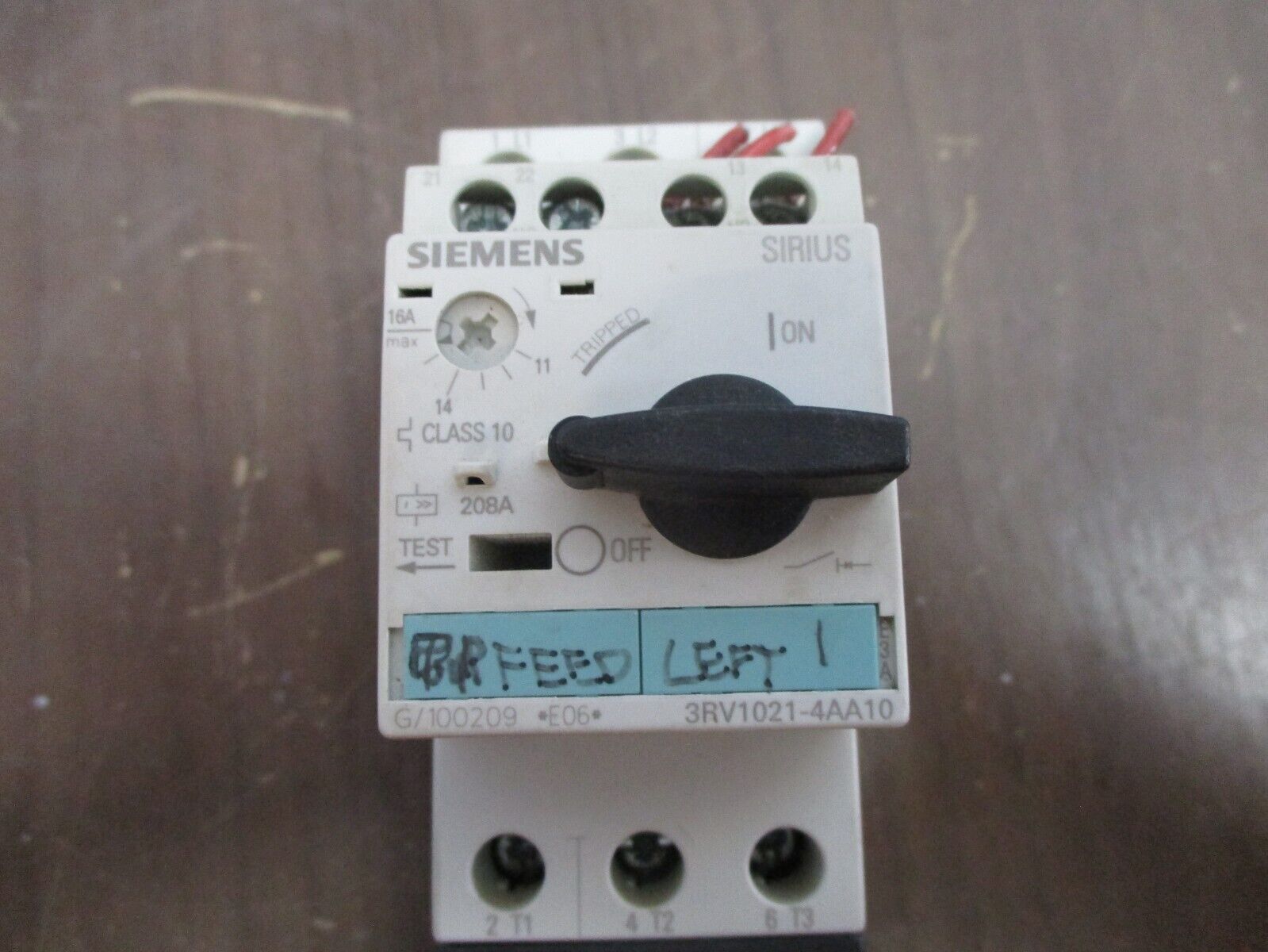 Eaton / Siemens Starter E04NB18X3N / 3RV1021-4AA10 24VDC Coil Trip: 11-16A Used