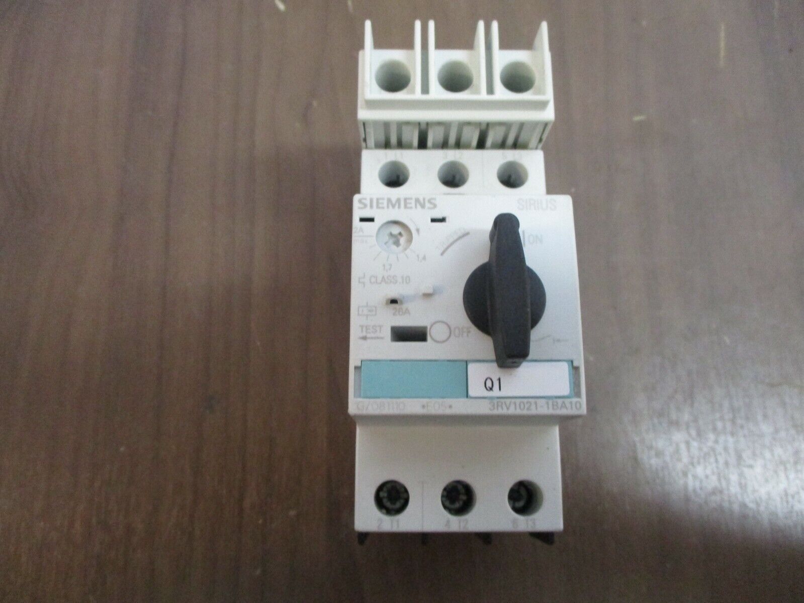 Siemens Sirius Motor Protector 3RV1021-1BA10 Trip: 1.4-2.0A Used