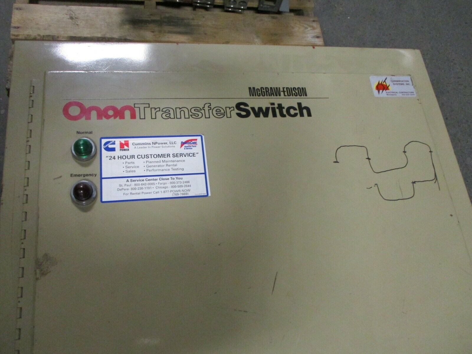 Onan Automatic Transfer Switch OTBCA150-4U/3101E 120/208V 150A 3Ph 60Hz 4W Used