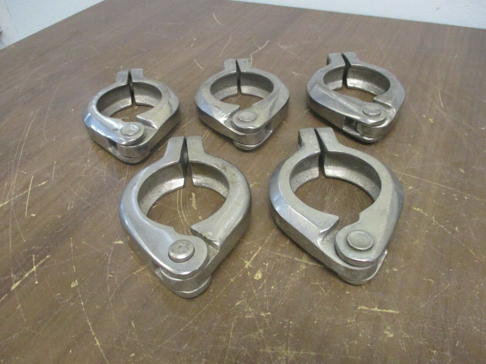 Misc. Brand Stainless Steel Sanitary Clamp Size: 2" Used **No Bolt** *Lot of 5*