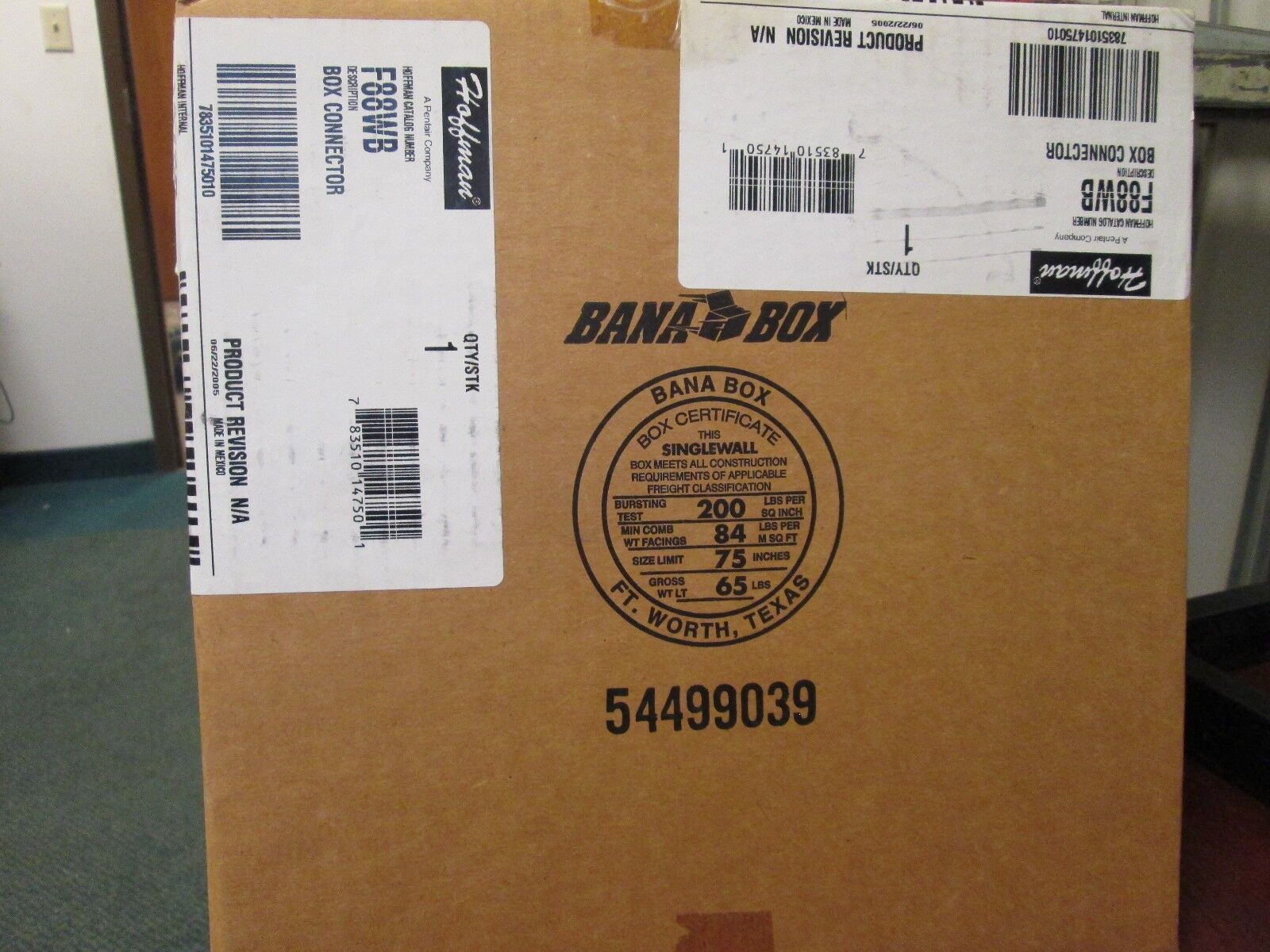 Hoffman Wireway Box Connector F88WB Size: 8x8" New Surplus