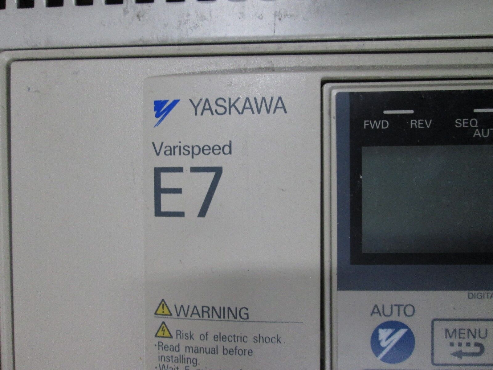 Yaskawa E7 AC Drive CIMR-E7U4030 50HP 3Ph In: 380-480V Out: 0-480V 67.2A Used