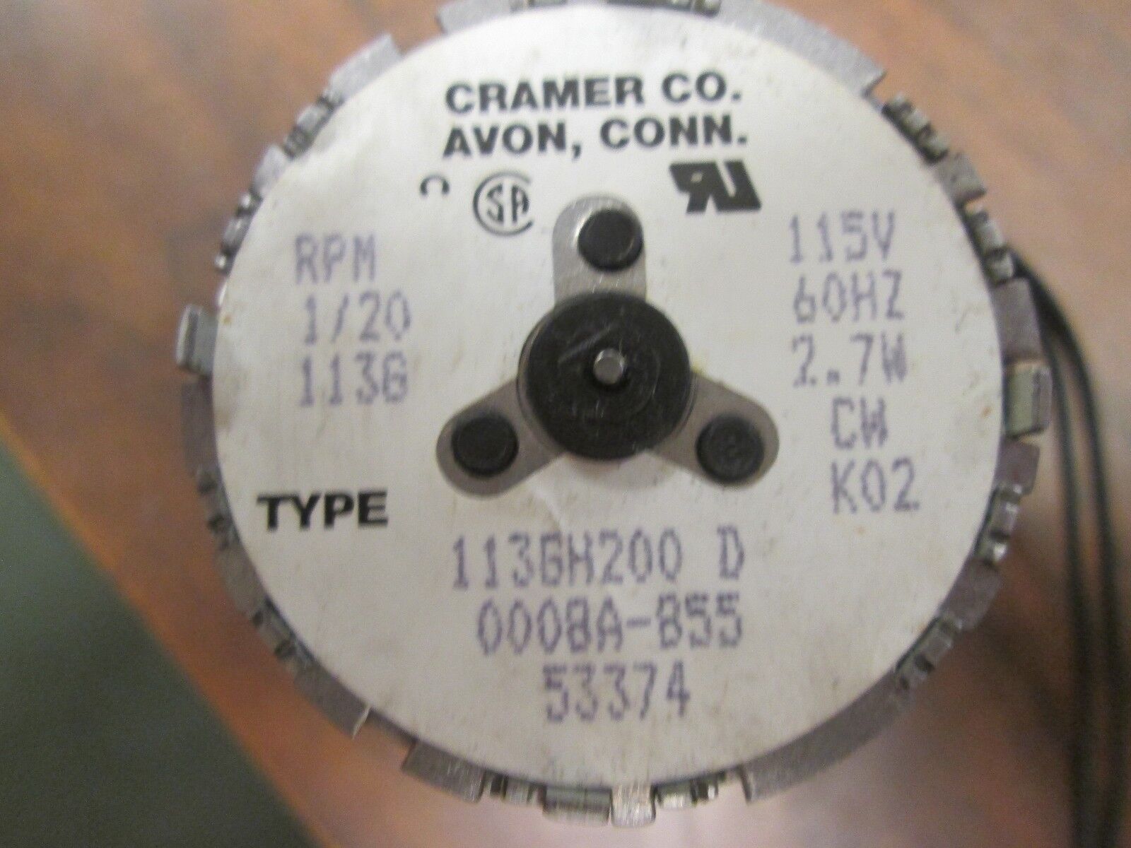 Cramer Hour Meter 113GH200-D-000BA-B55 115V 60Hz Used