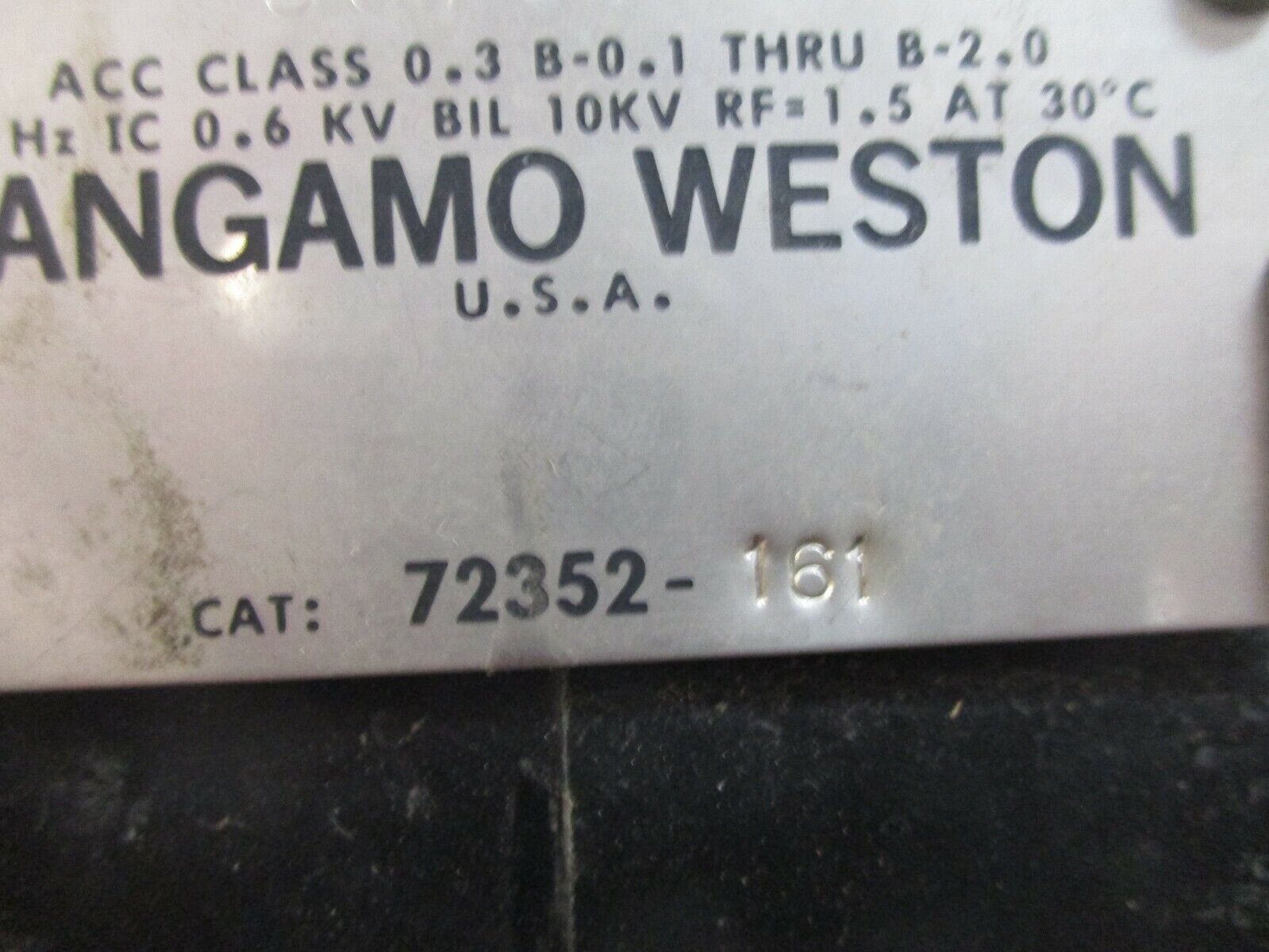 Sangamo Weston Current Transformer 72352-161 Ratio: 1200:5A 600V 60Hz 10kV BIL