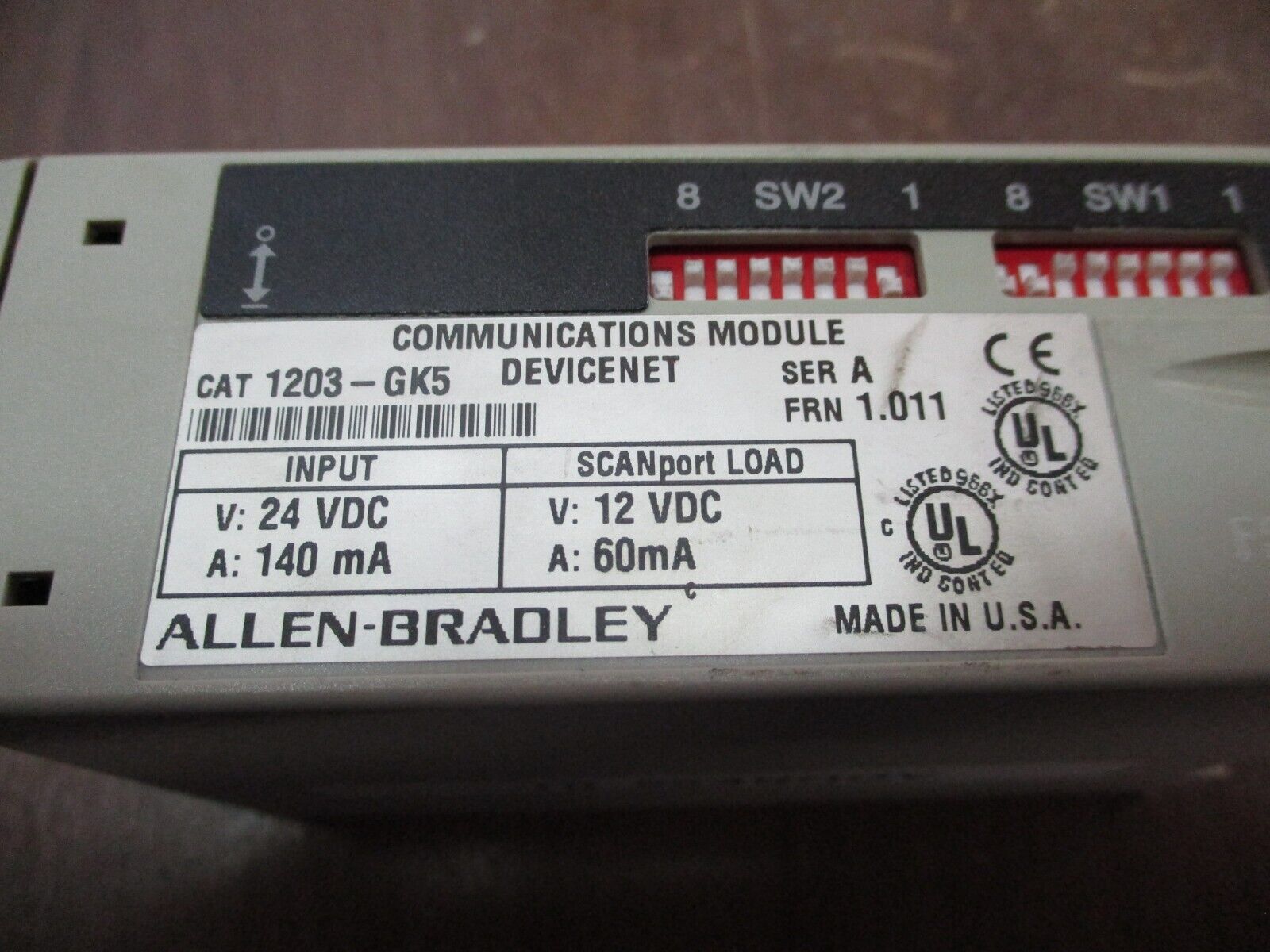 Allen-Bradley DeviceNet Comm. Module 1203-GK5 Ser. A FRN: 1.011 Used