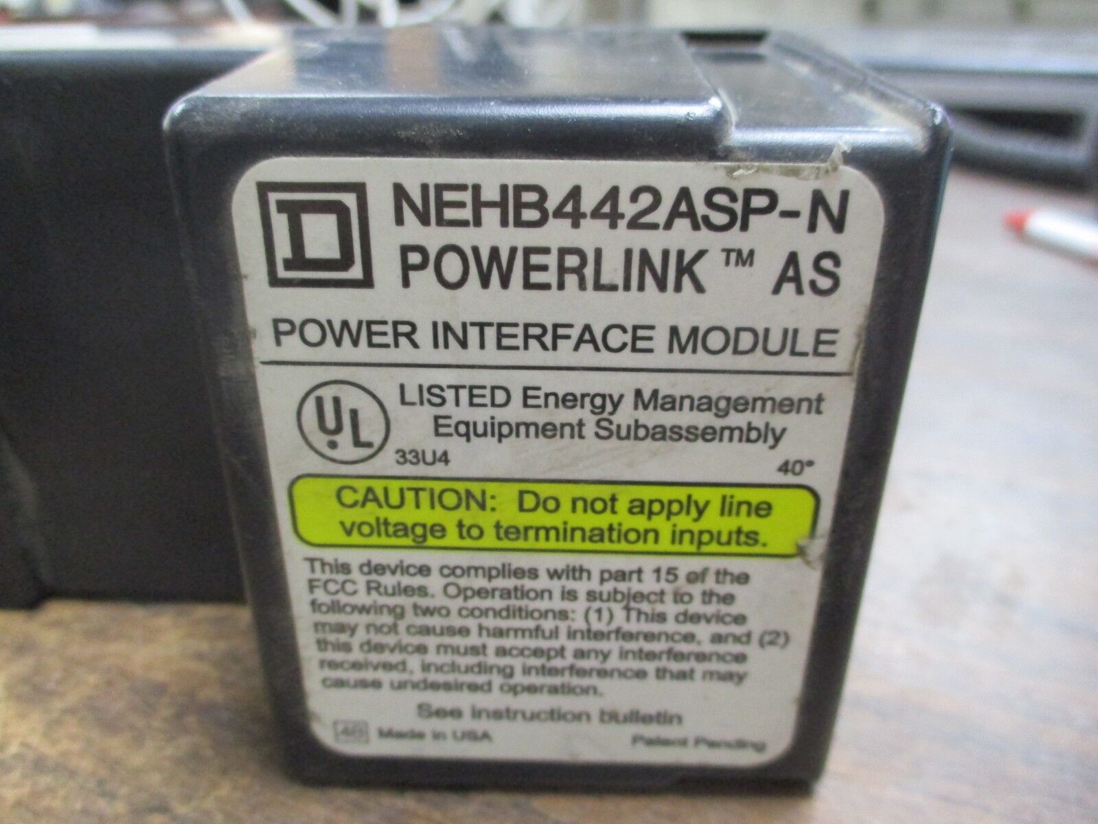 Square D PowerLink AS Power Interface Module NEHB442ASP-N Used