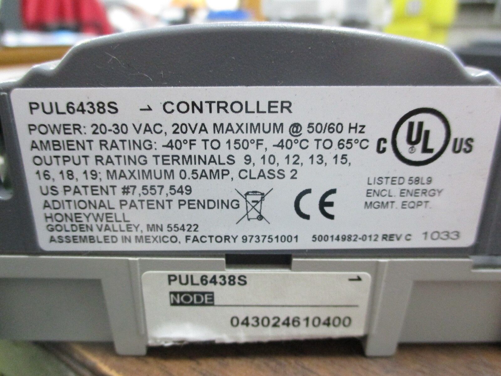 Honeywell Spyder Sylk Enhanced Controller PUL6438S 20-30VAC 20VA 50/60Hz Used
