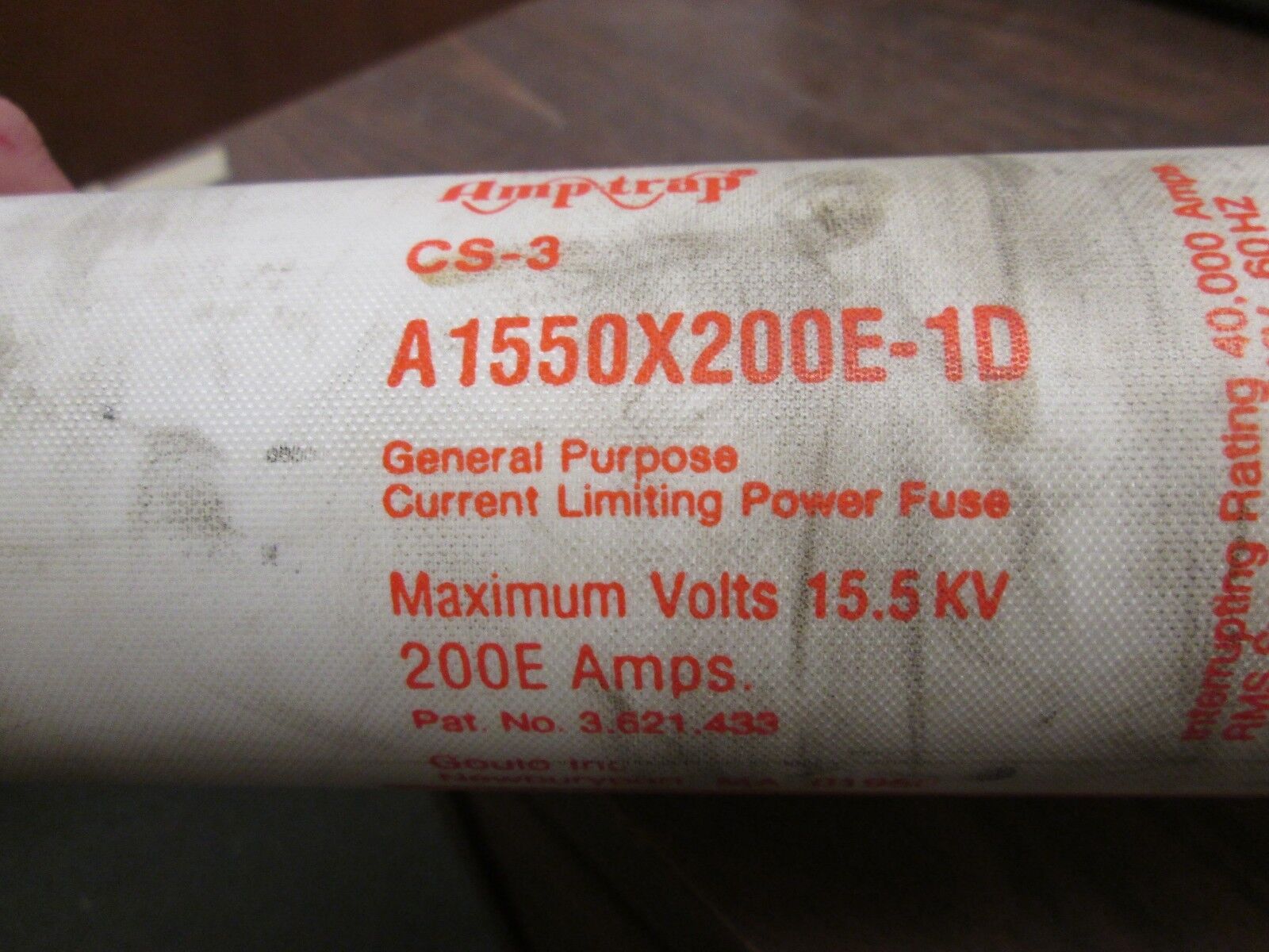 Gould Shawmut Amp-Trap CS-3 Fuse A1550X200E-1D 15.5KV 200E Amps Used