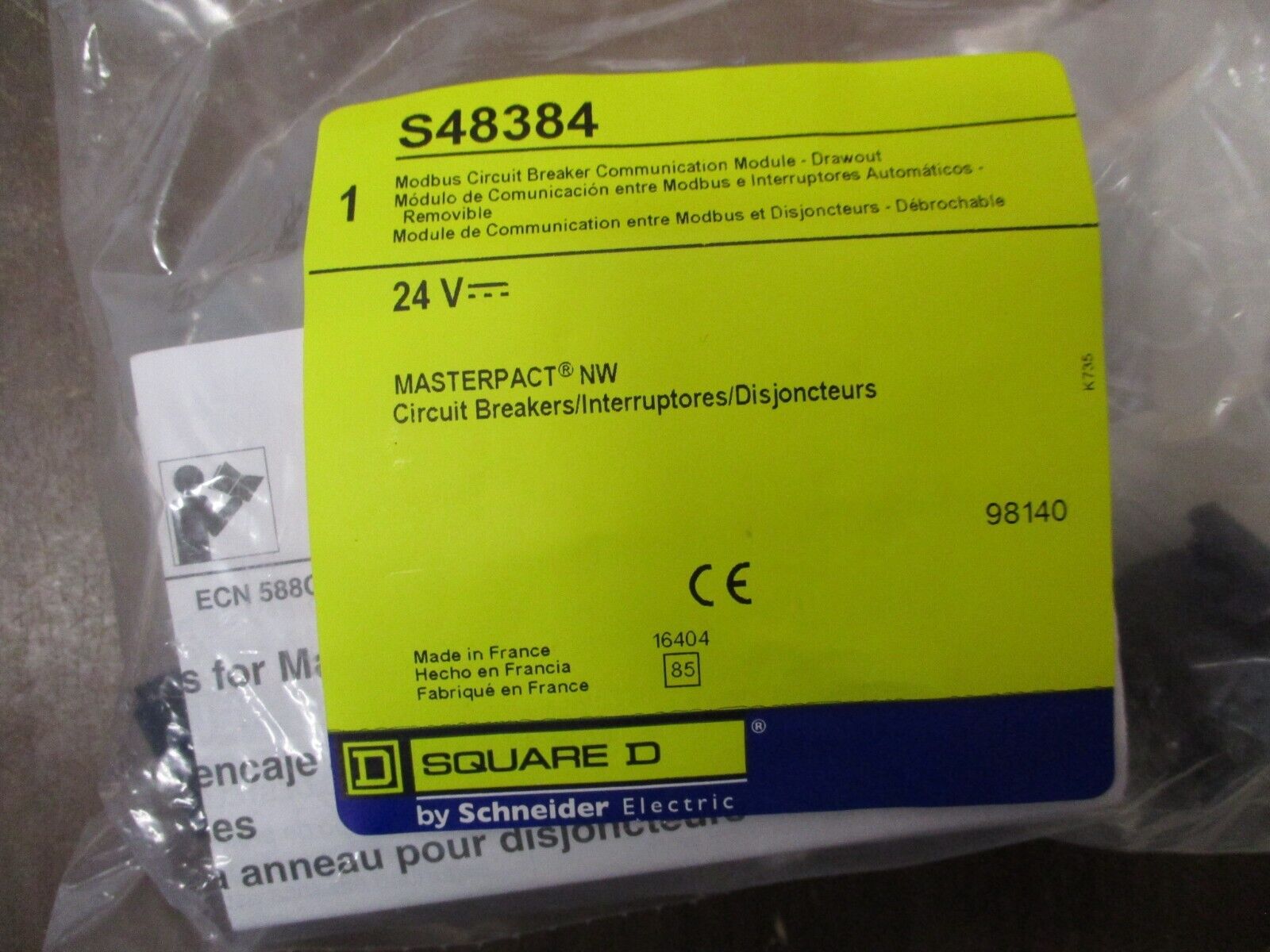 Square D Modbus Circuit Breaker Comm Module S48384 24V MasterPact NW Breakers