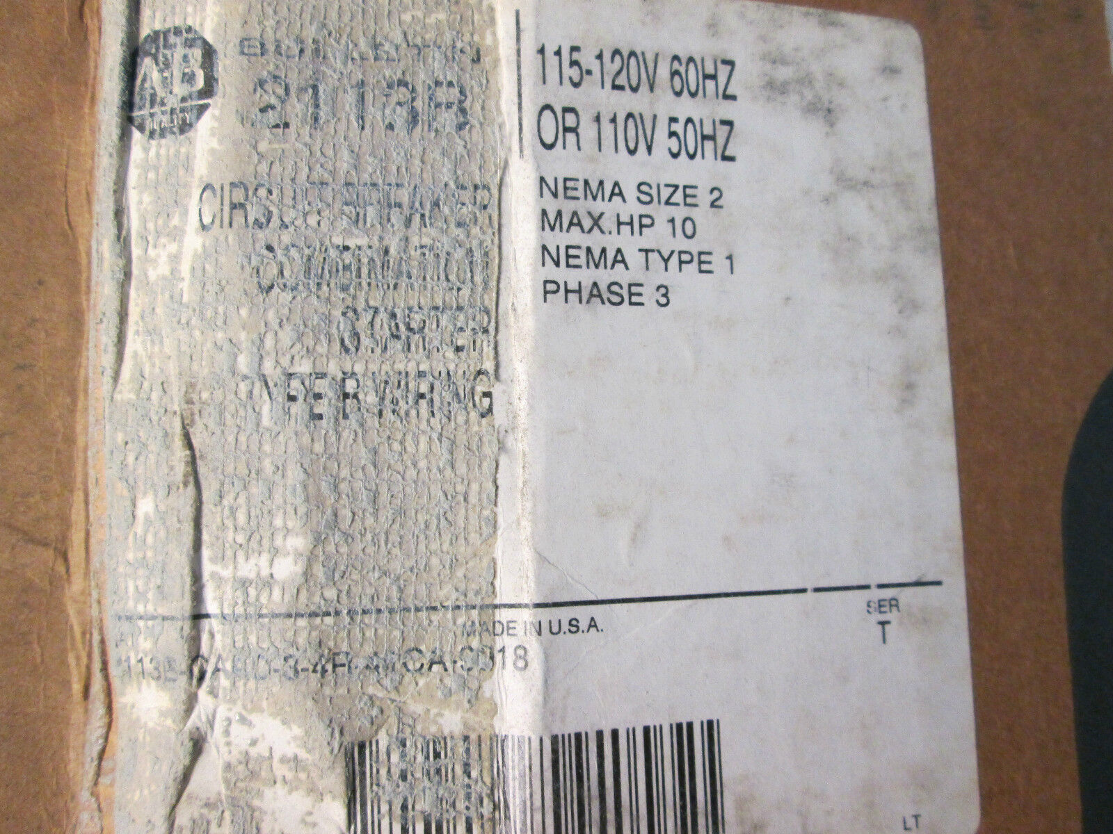 Allen-Bradley 2113B FVNR MCC Bucket Size 2 10 HP 50A New Surplus