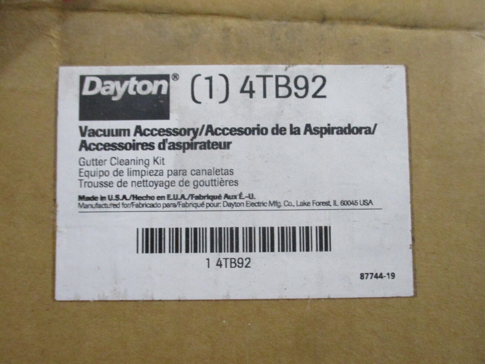 Dayton Vacuum Accessory Gutter Cleaning Kit 4TB92 New Surplus