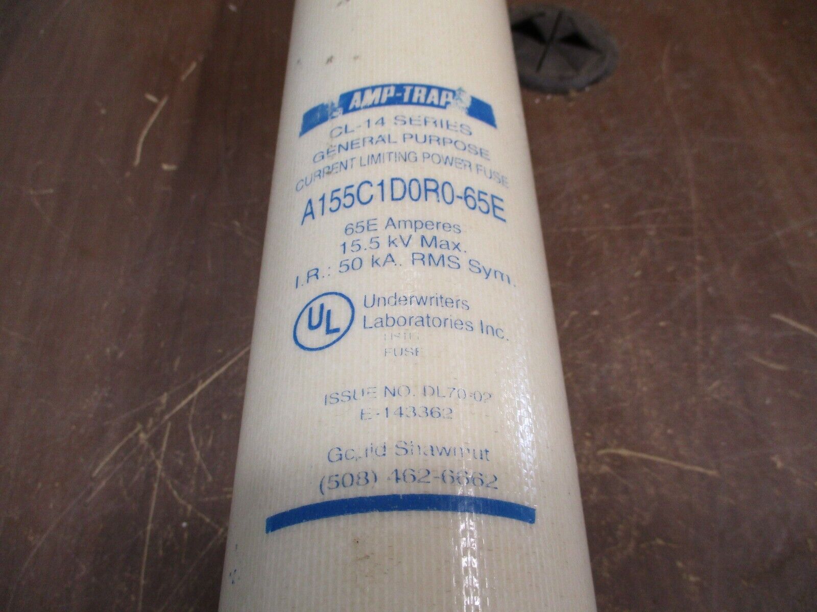 Gould Shawmut CL-14 Amp-Trap Fuse A155C1D0R0-65E 15.5kV 65E Used