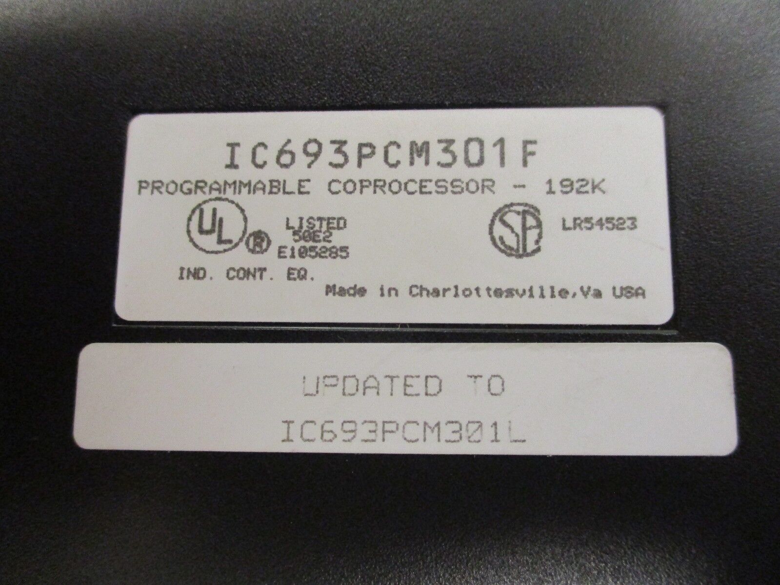 GE Fanuc Programmable Coprocessor Module IC693PCM301F Updated to IC693PCM301L