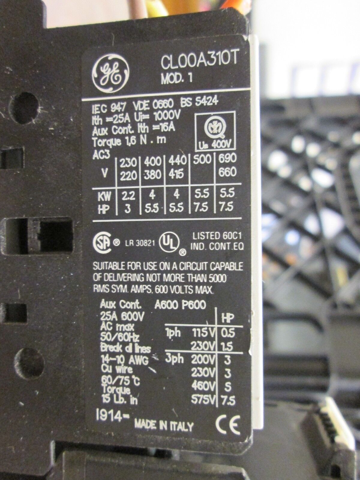 GE Starter CL00A310T RTN1M 5.5-8.5A 120V Coil Used