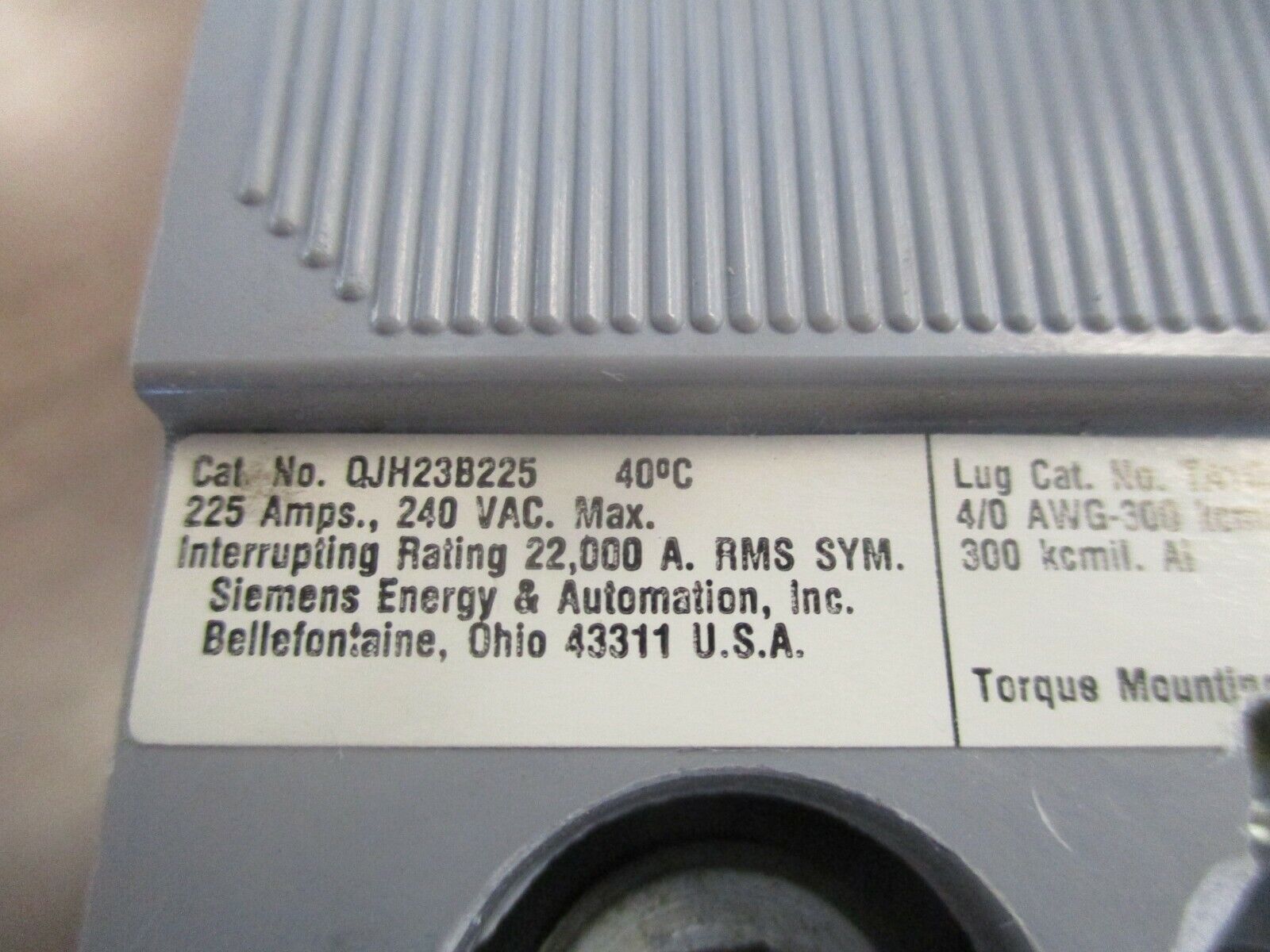 Siemens Circuit Breaker QJH23B225 225A 240V 3P Used