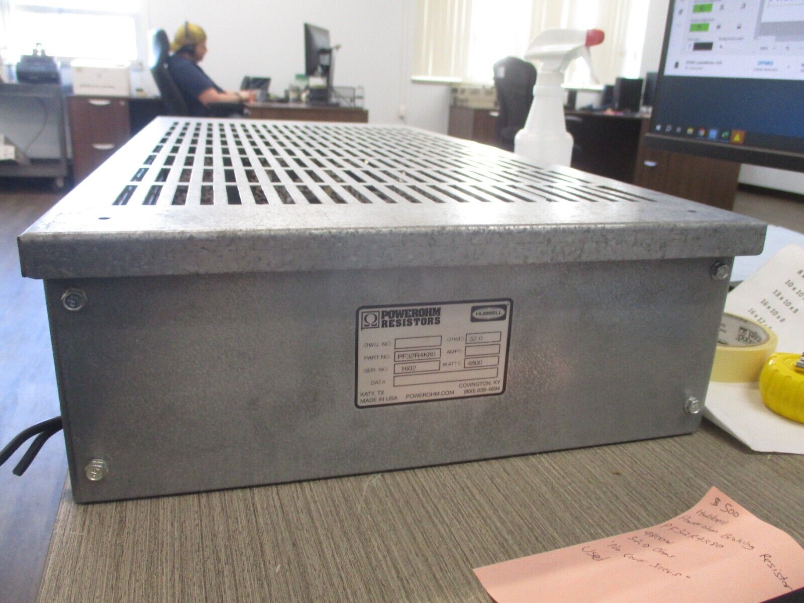 Hubbell Powerohm Braking Resistor PF32R4K80 4800W 32.0 Ohms *No Cover Screws*