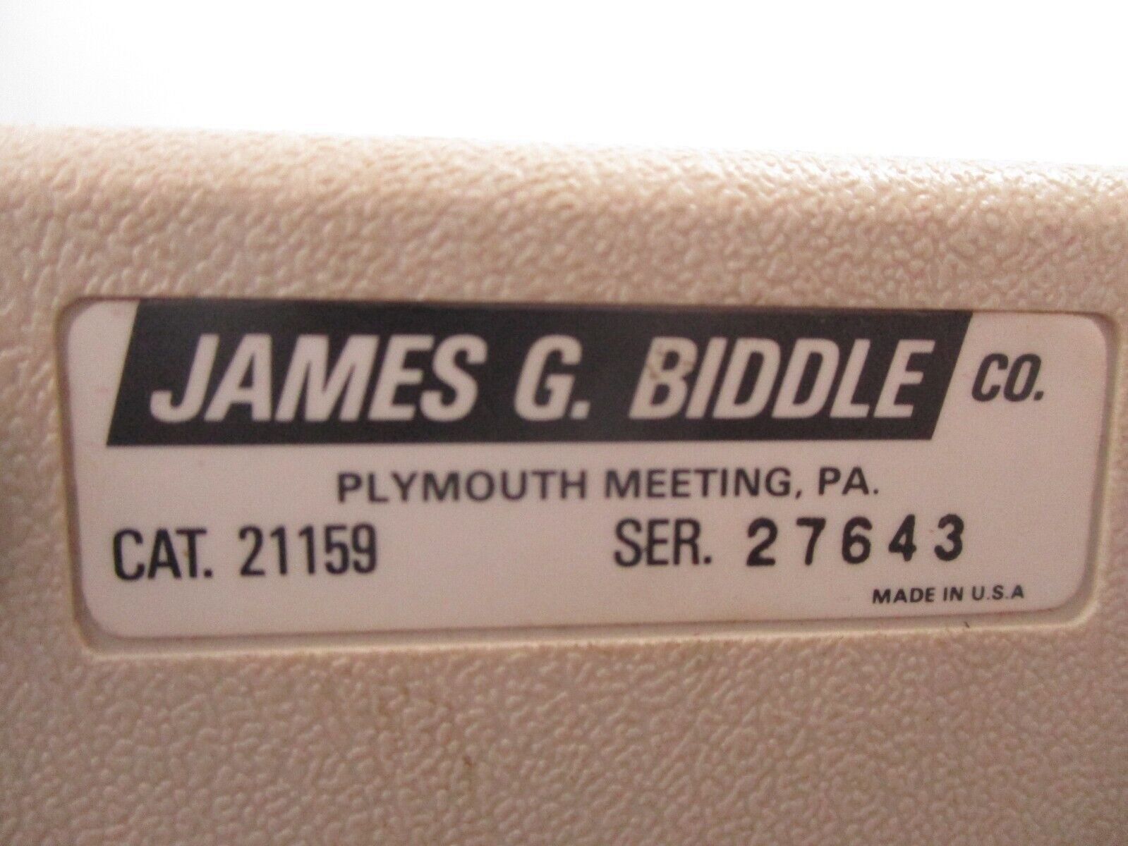 Biddle Megger Major Tester 21159 *Broken Latch* Used