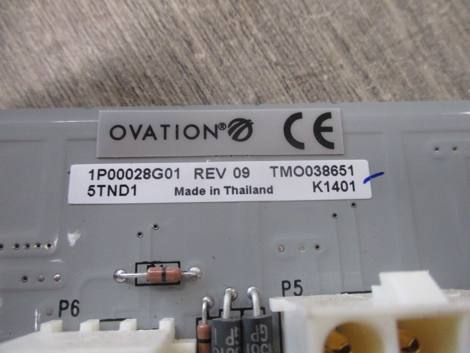 Emerson Ovation Local I/O Transition Panel 1P00028G01 Rev. 09 Used