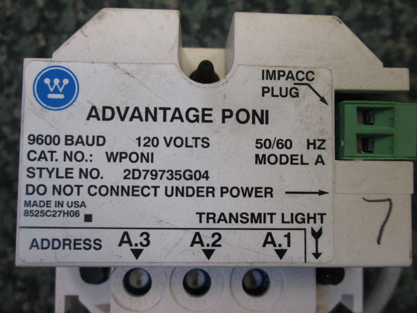 Westinghouse Advantage PONI 2D79735G04 WPONI 120V 50/60Hz Model A Used