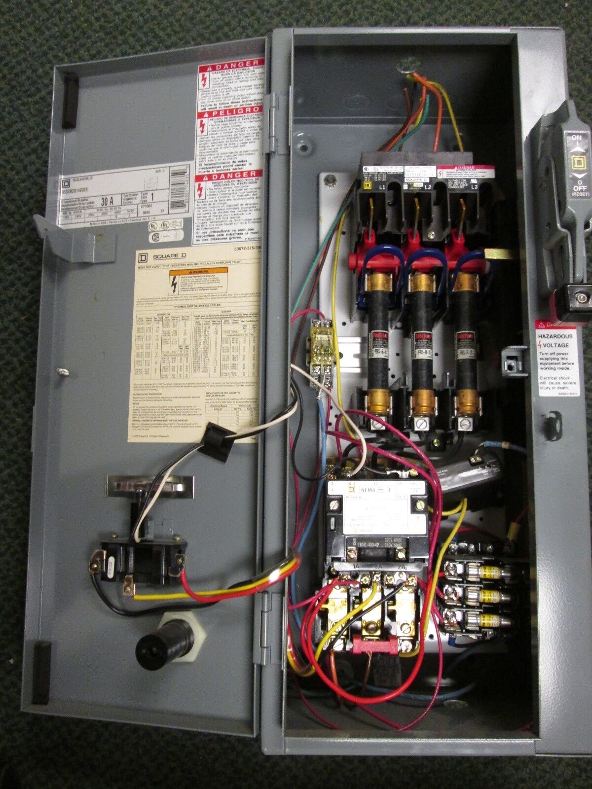 Square D Fusible Combination 8538SCG14V02S 120V Coil Nema 1 Enclosure size 0