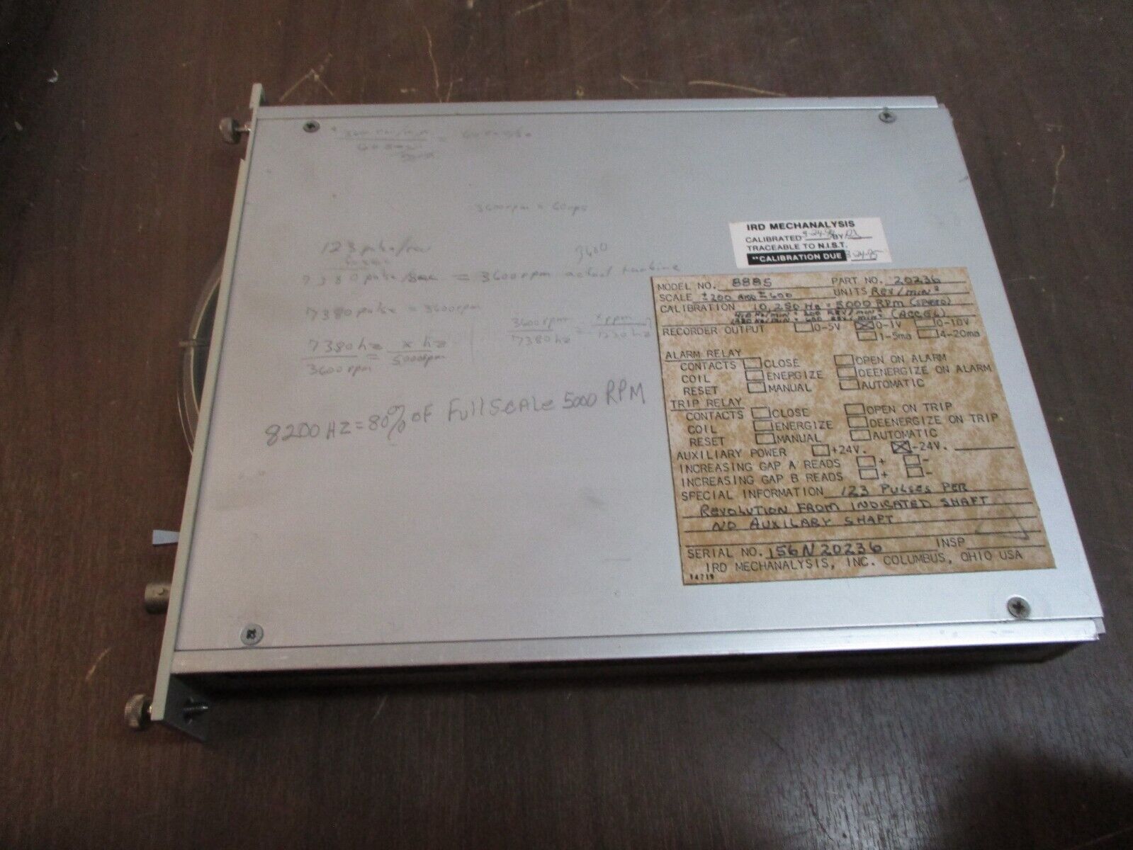 IRD Mechanalysis 8885 Module 20236 24V Used