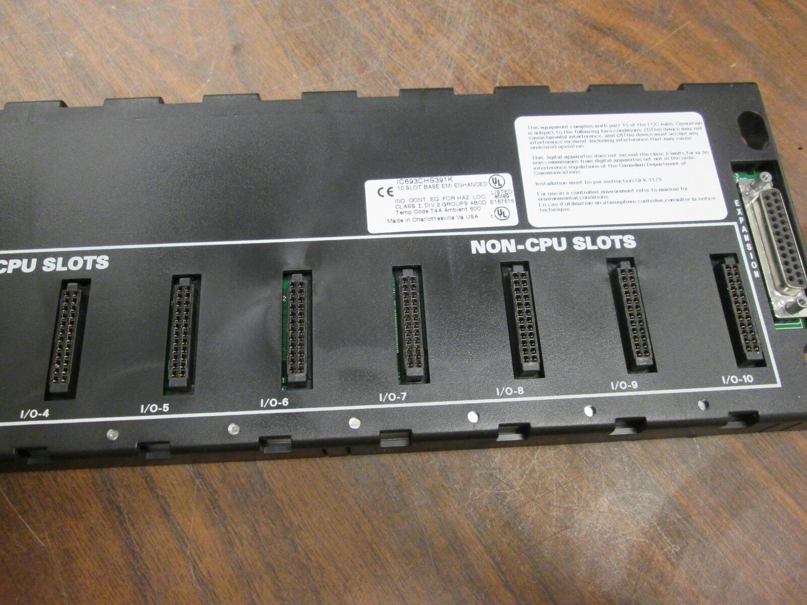 GE Fanuc EMI Enhanced Base IC693CHS391K 10-Slot Used