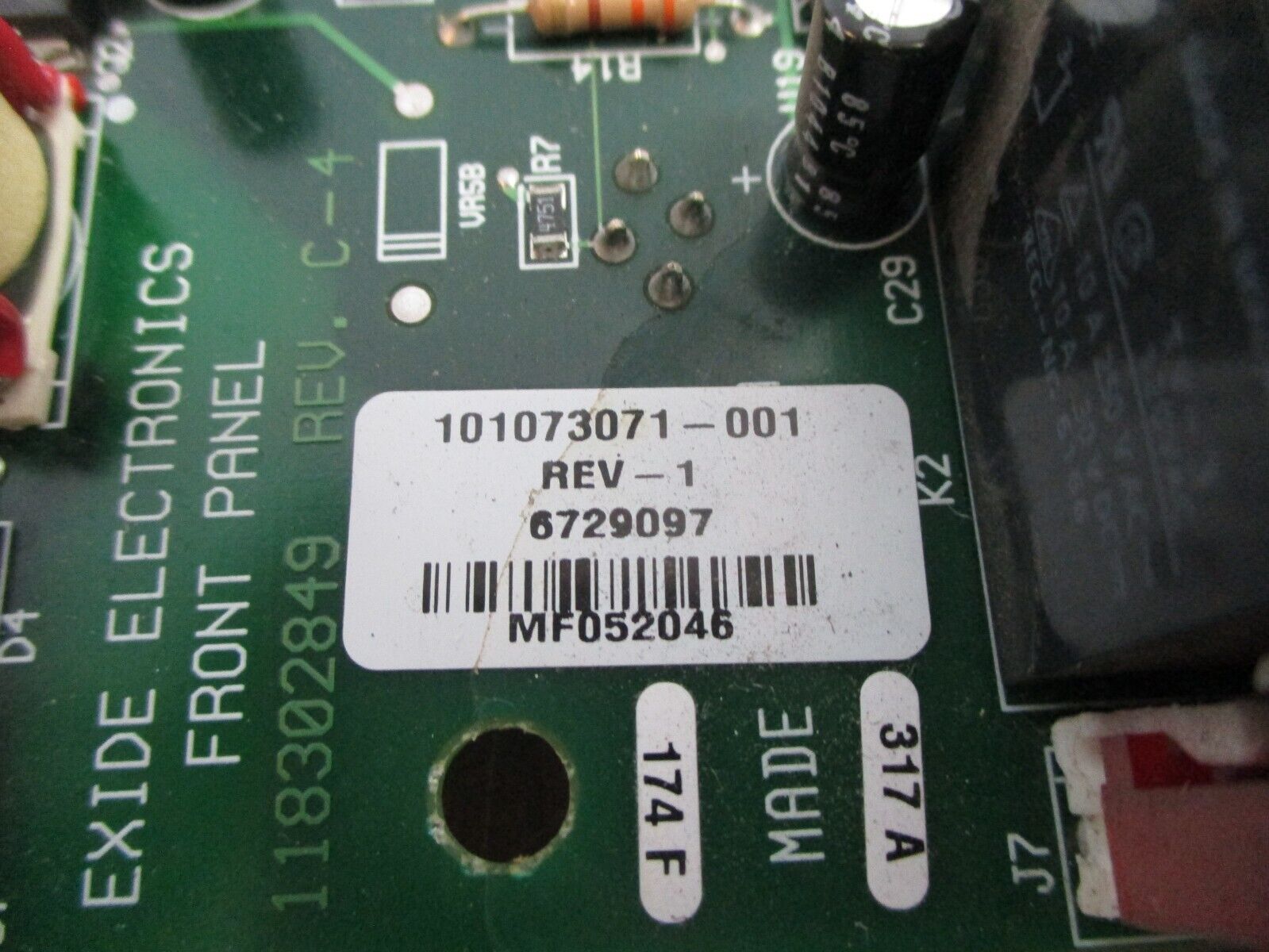 Eaton Monitor Panel Control Board 101073071-001 Rev. J01 Used