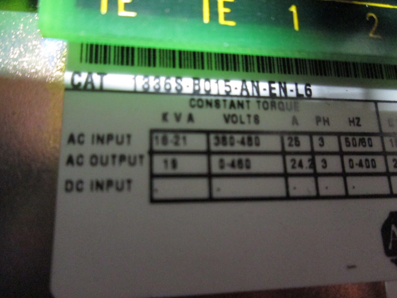 Allen-Bradley 1336 Plus AC Drive w/ Bypass 1336S-B015-AN-EN-L6 15HP 3Ph Used