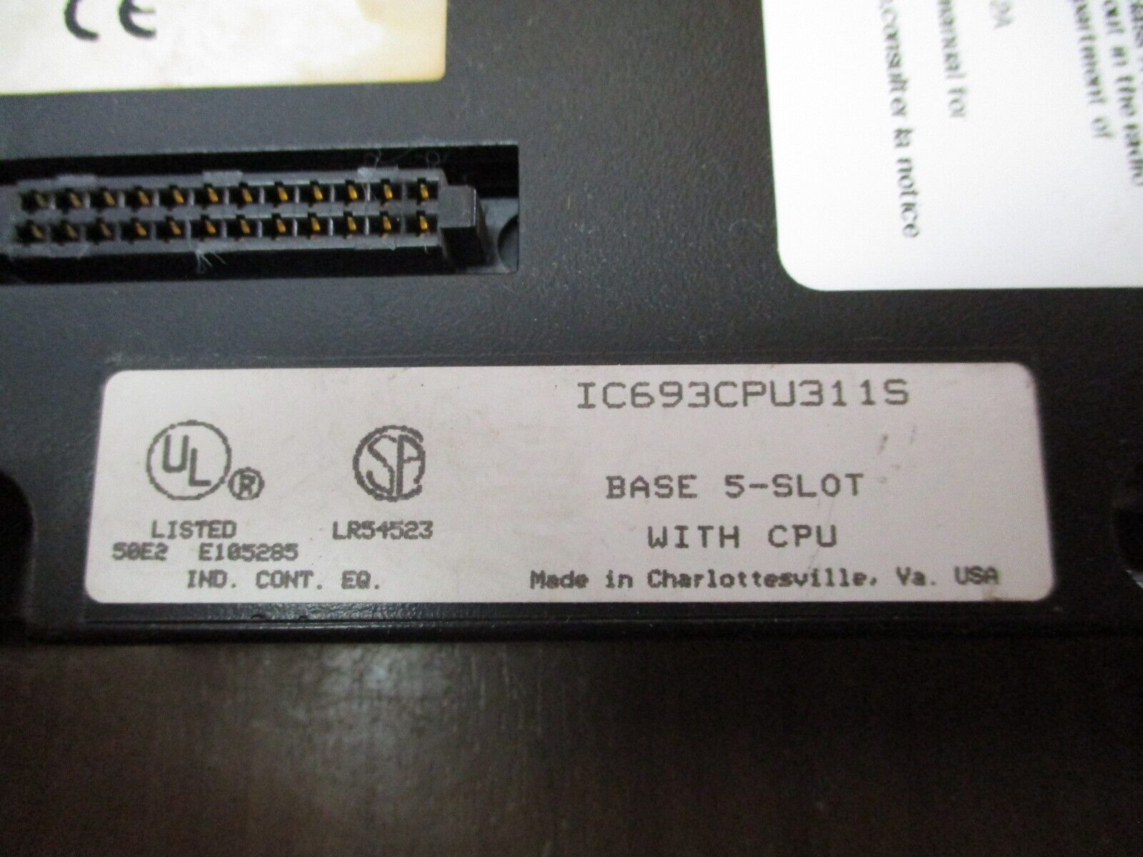 GE Fanuc Base IC693CPU311S 5-Slot w/ CPU Used