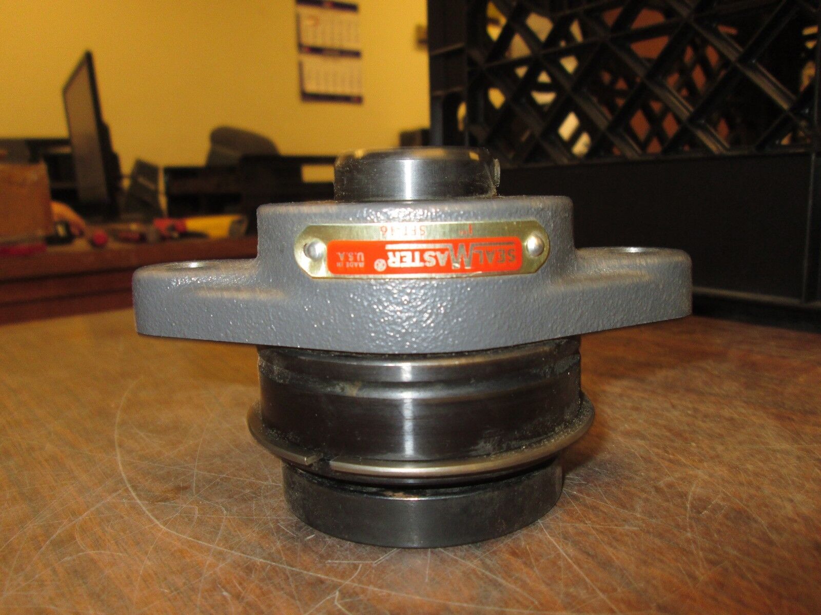 Sealmaster Flange Bearing w/ Insert SFT-16 / ER-22T Mounted 2-Bolt Used