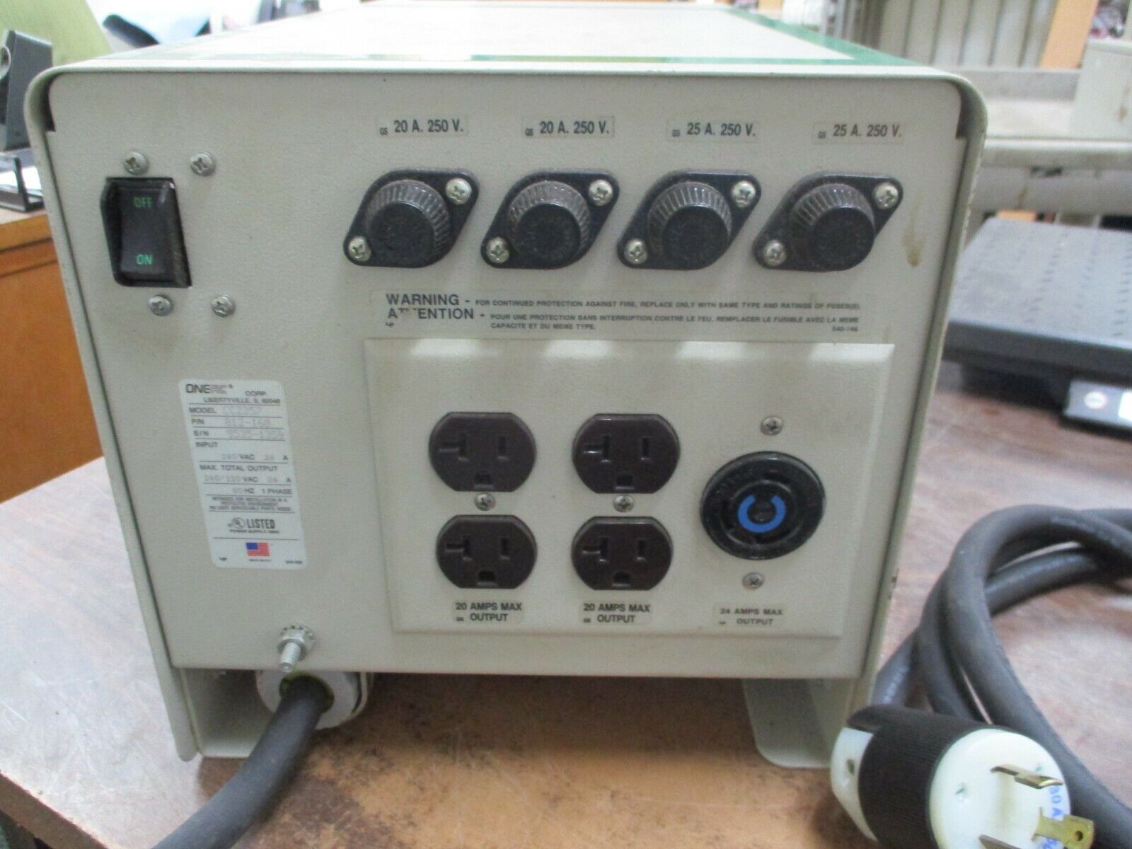 One AC Power Conditioner CC2357 Input:240VAC 24A Used
