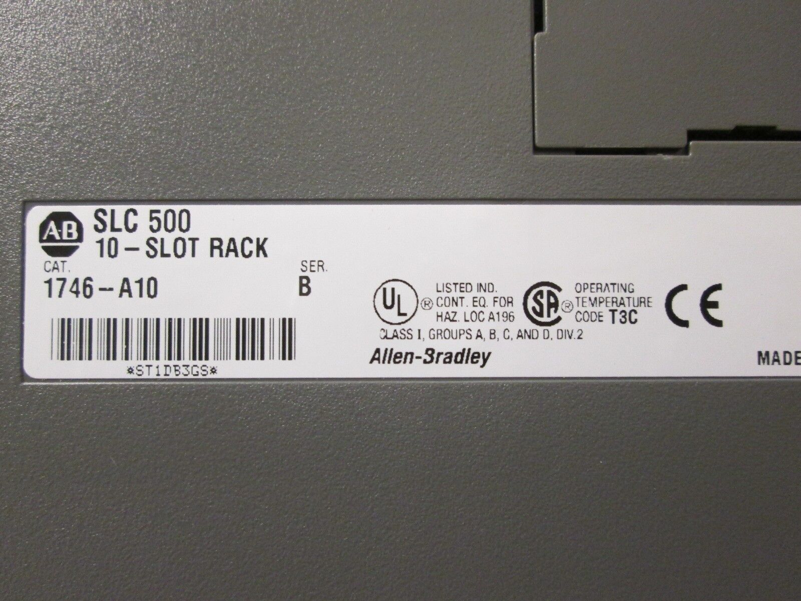 Allen-Bradley SLC 500 PLC Rack w/ Power Supply 1746-A10/1746-P2 10-Slot Used