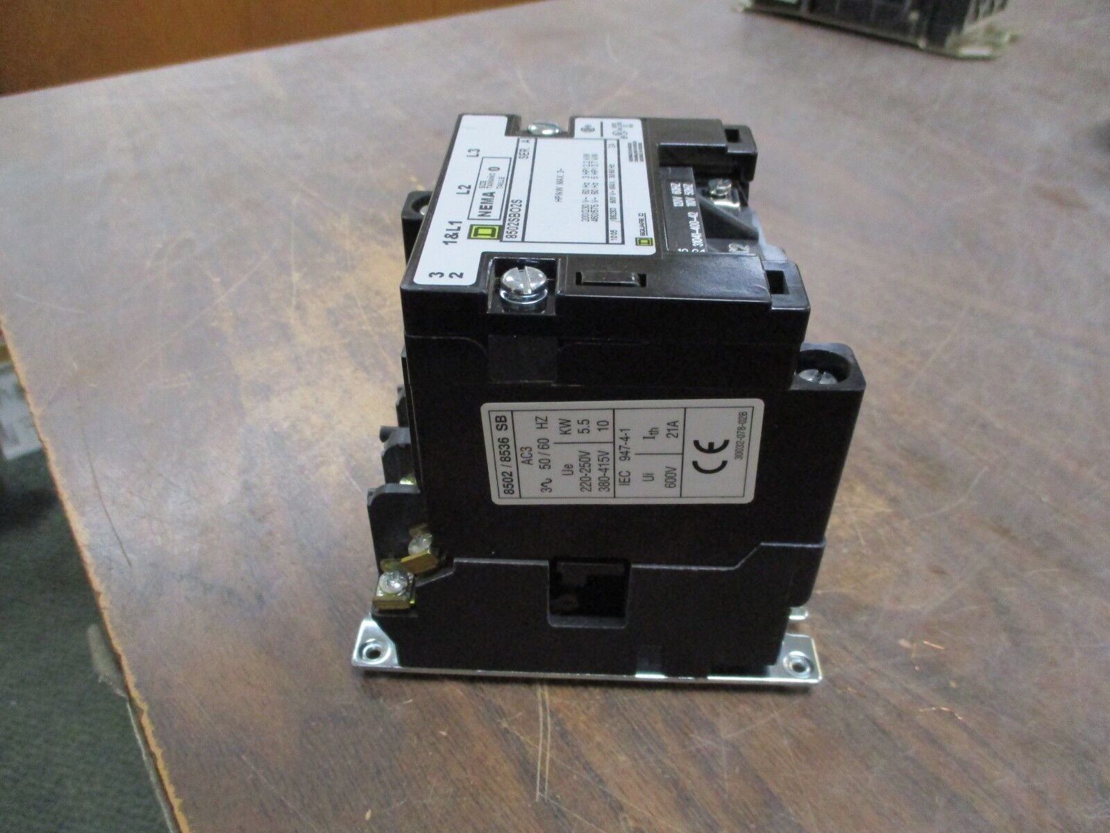 Square D Size 0 Contactor 8502SB02S 120V Coil 5HP 600V 50/60Hz Used