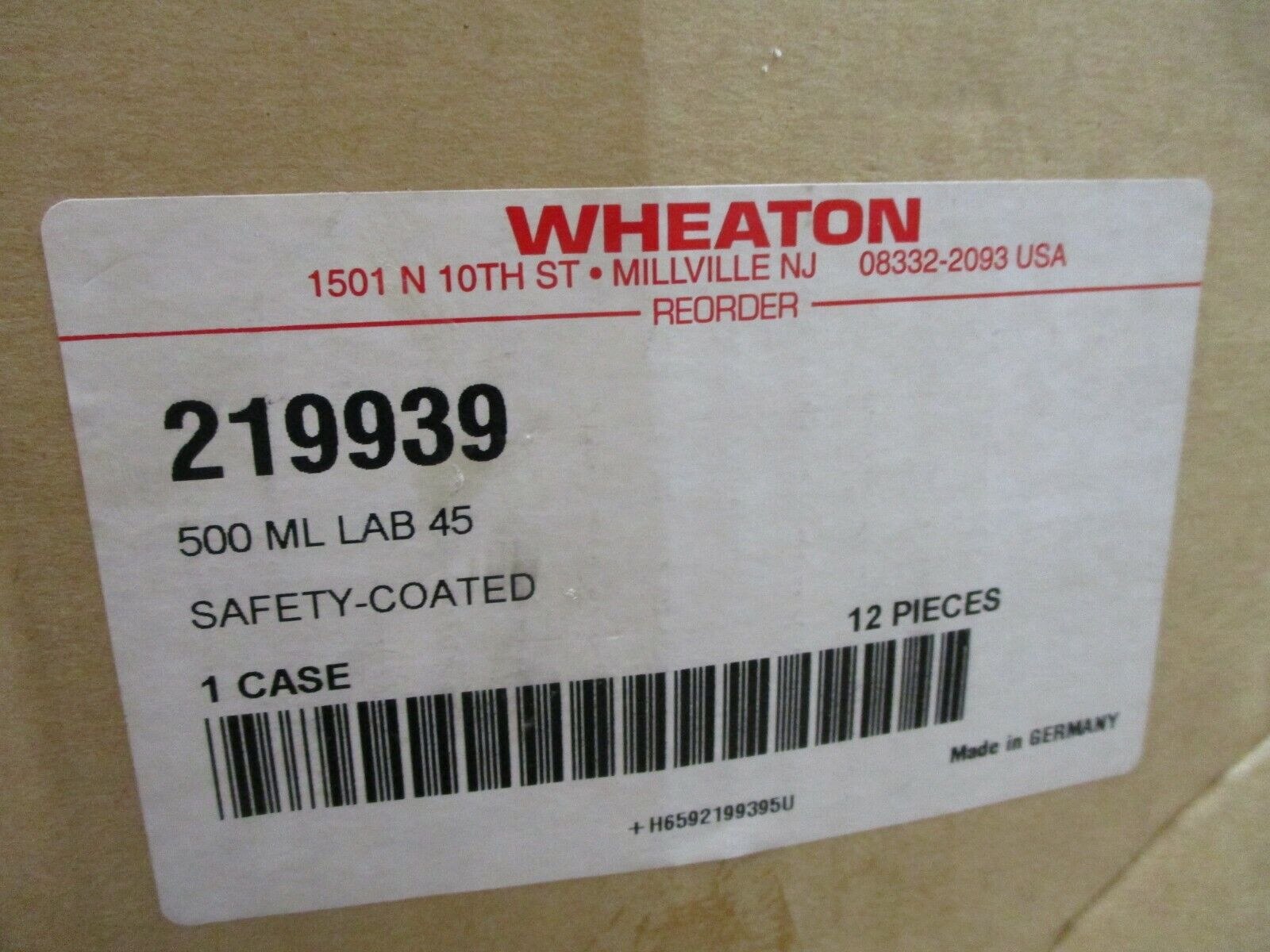 Wheaton Safety Coated Media Bottle 219939 500ml *Box of 7* New Surplus
