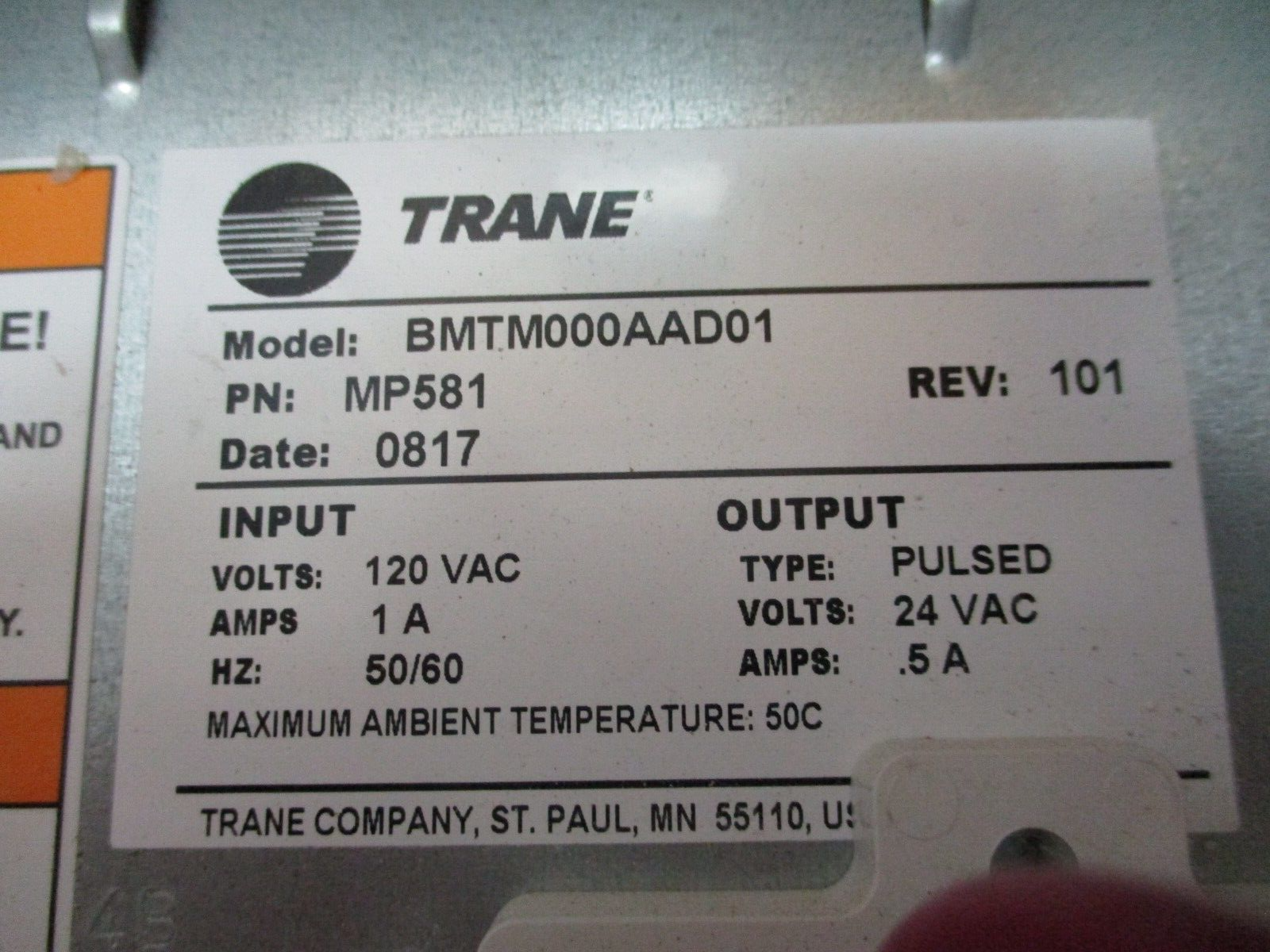 Trane MP581 Tracer Summit Programmable Controller BMTM000AAD01 Rev. 101 Used