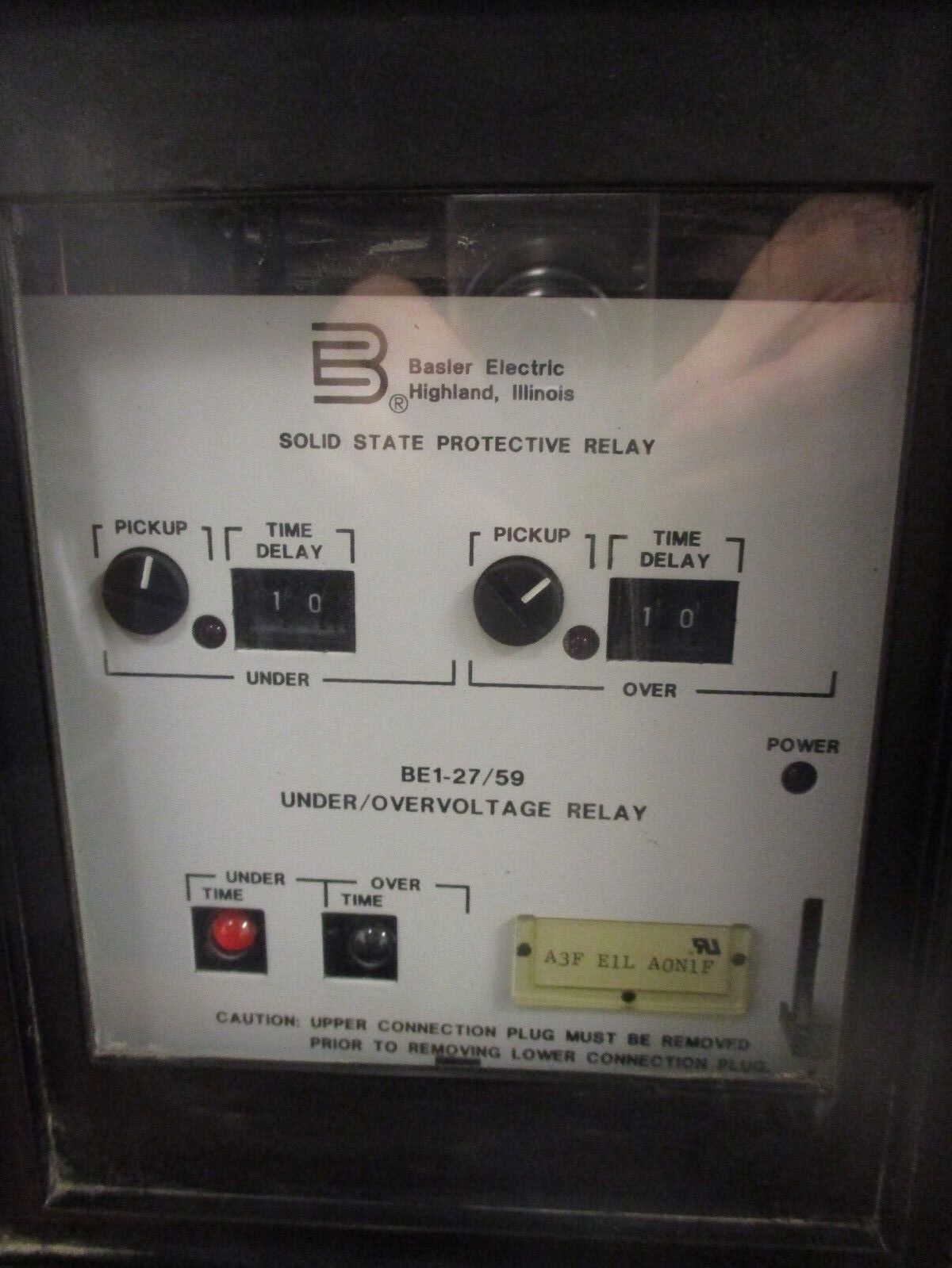 Basler Electric Under/Overvoltage Relay BE1-27/59 *Chipped Cover* Used