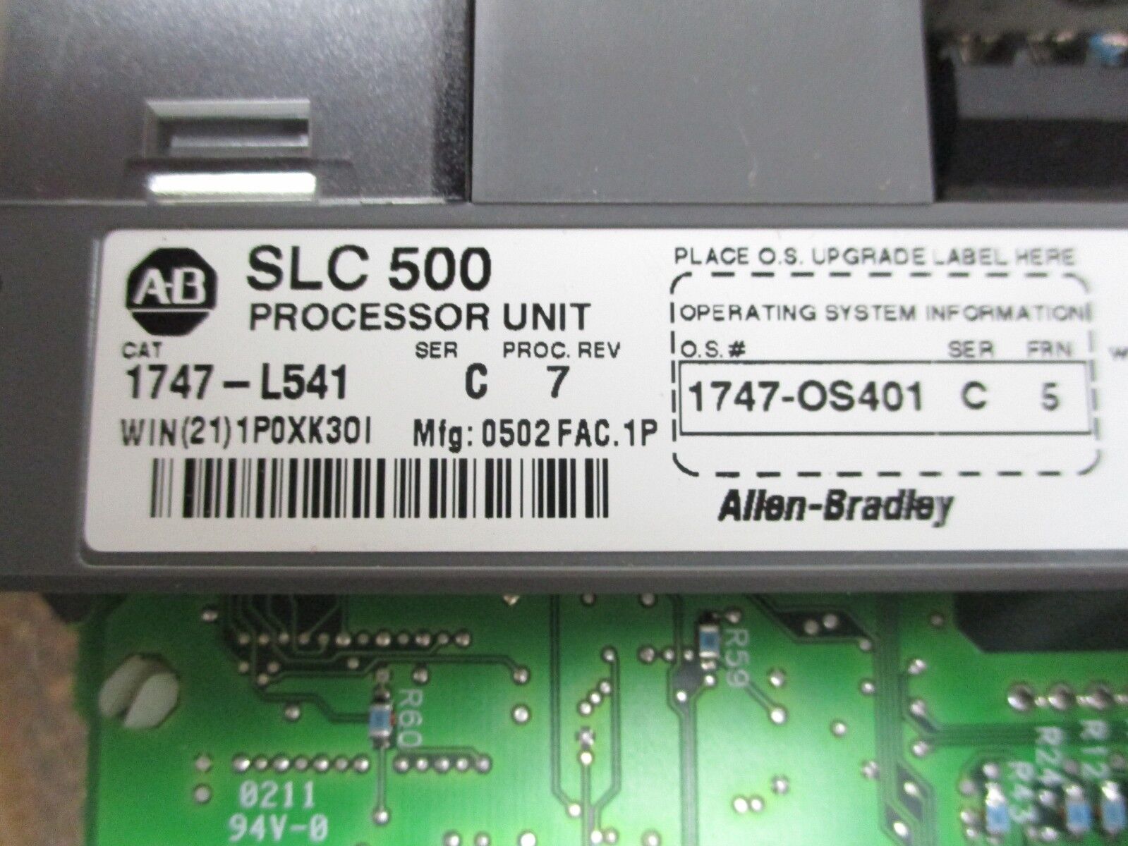Allen-Bradley SLC 500 Processor Unit 1747-L541 Ser. C Proc Rev: 7 OS FRN: 5 Used