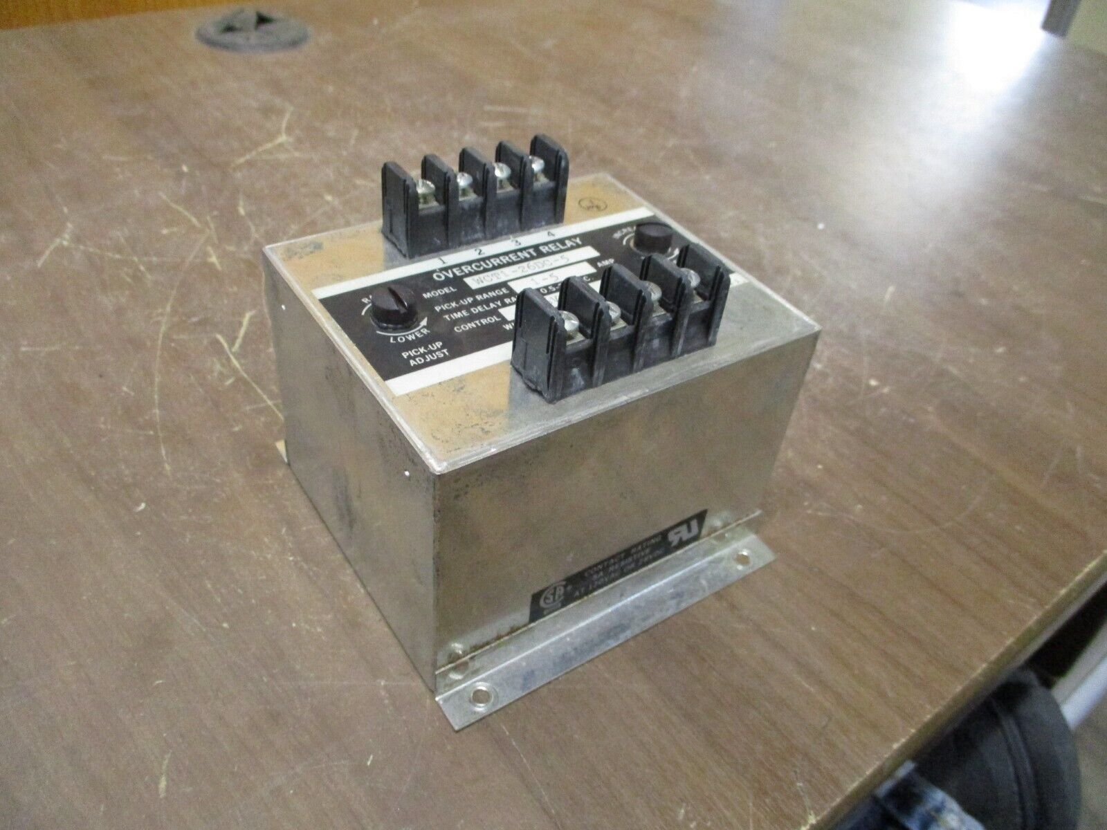 Wilmar Overcurrent Relay WCT1-26DC-5 Pick-Up: 1-5A Delay: 0.5-20 Sec Used
