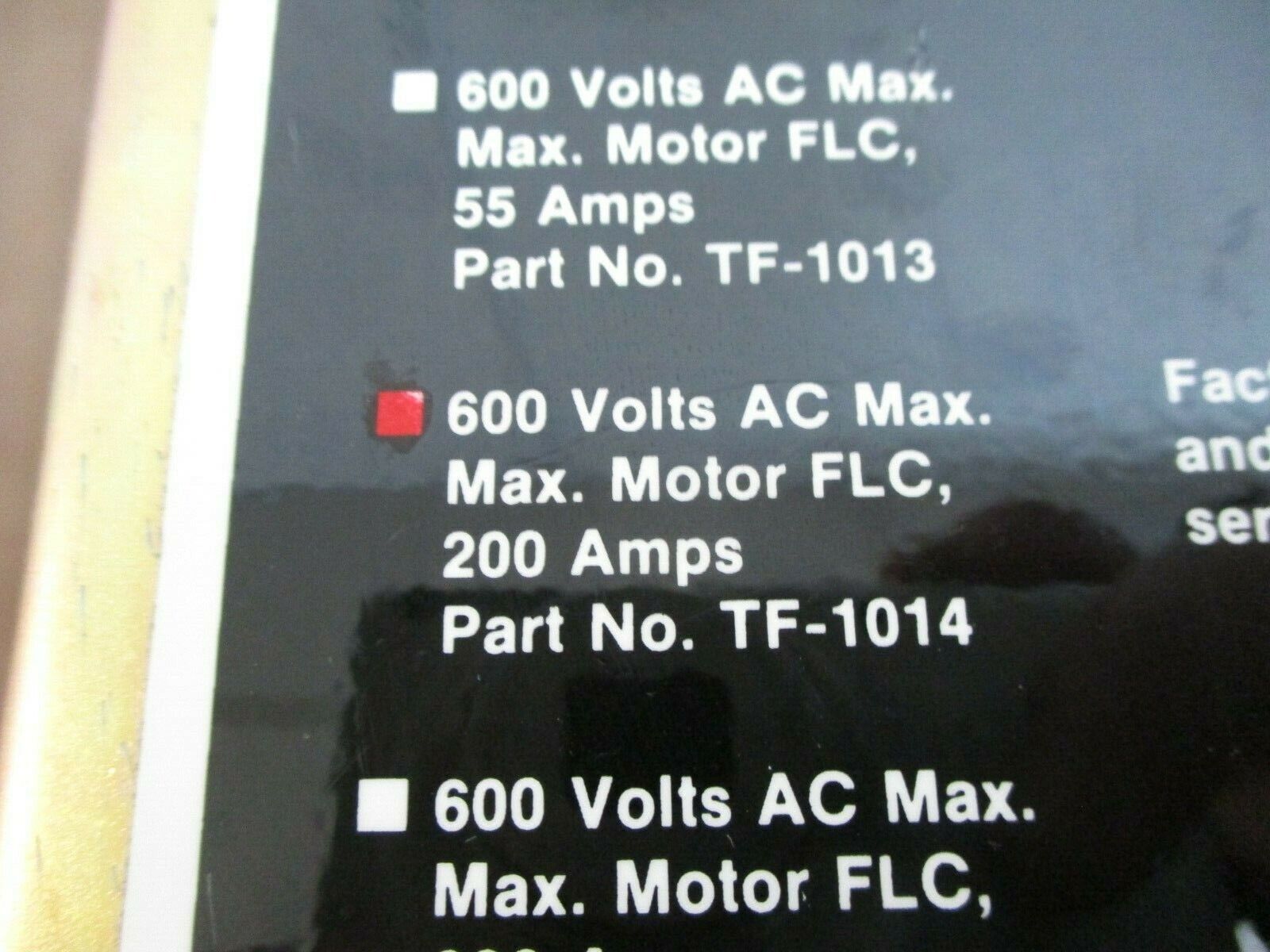 Firetrol Current Sensing Module TF-1014 200A 600V Used