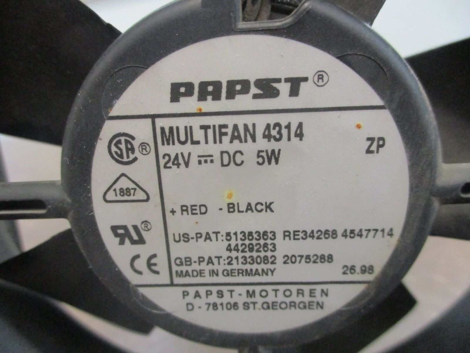 PAPST Multifan Axial Fan 4314 24VDC Used